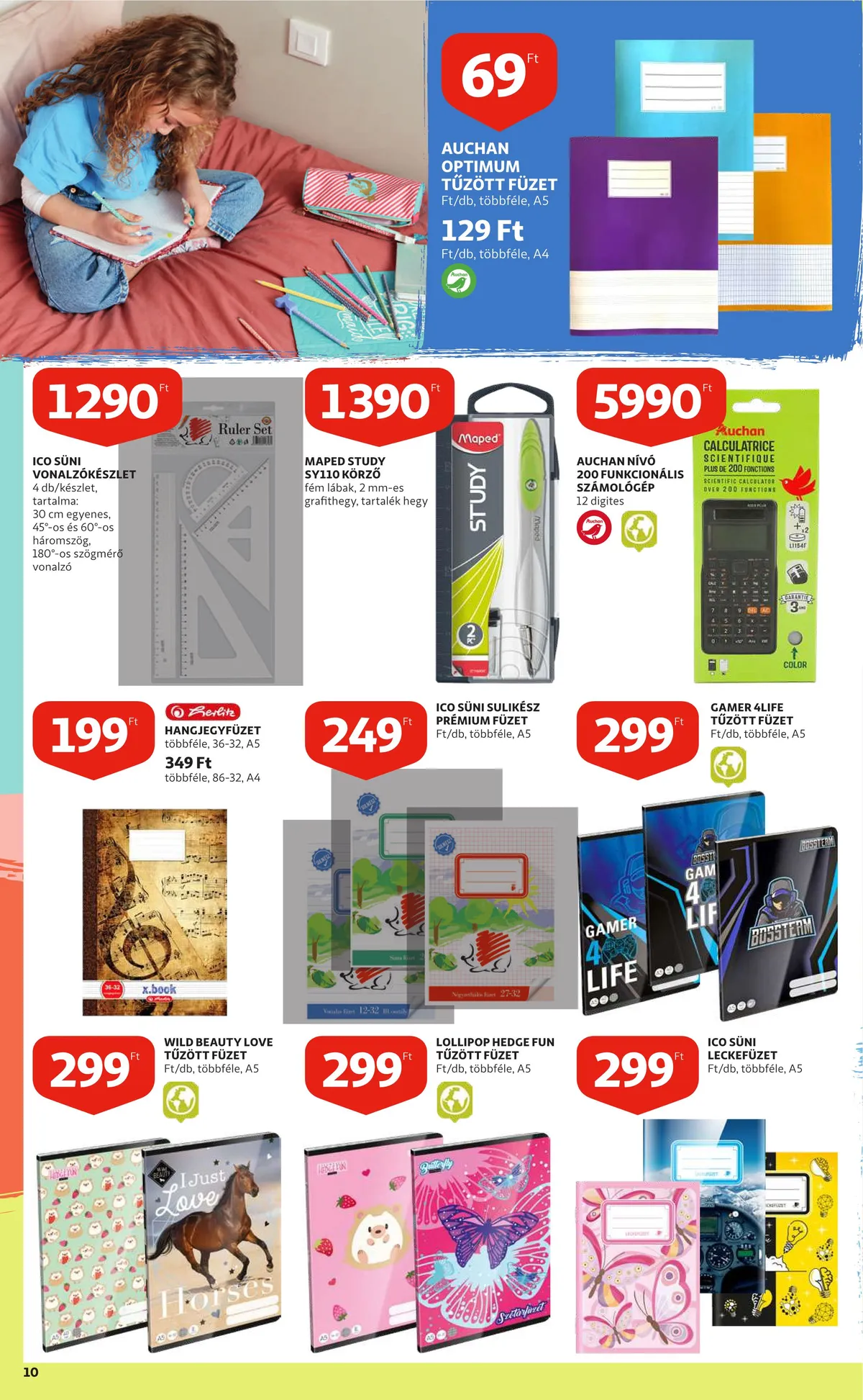 Auchan akciós újság Iskolakezdés katalógus 07.28–08.10 – 10. oldal