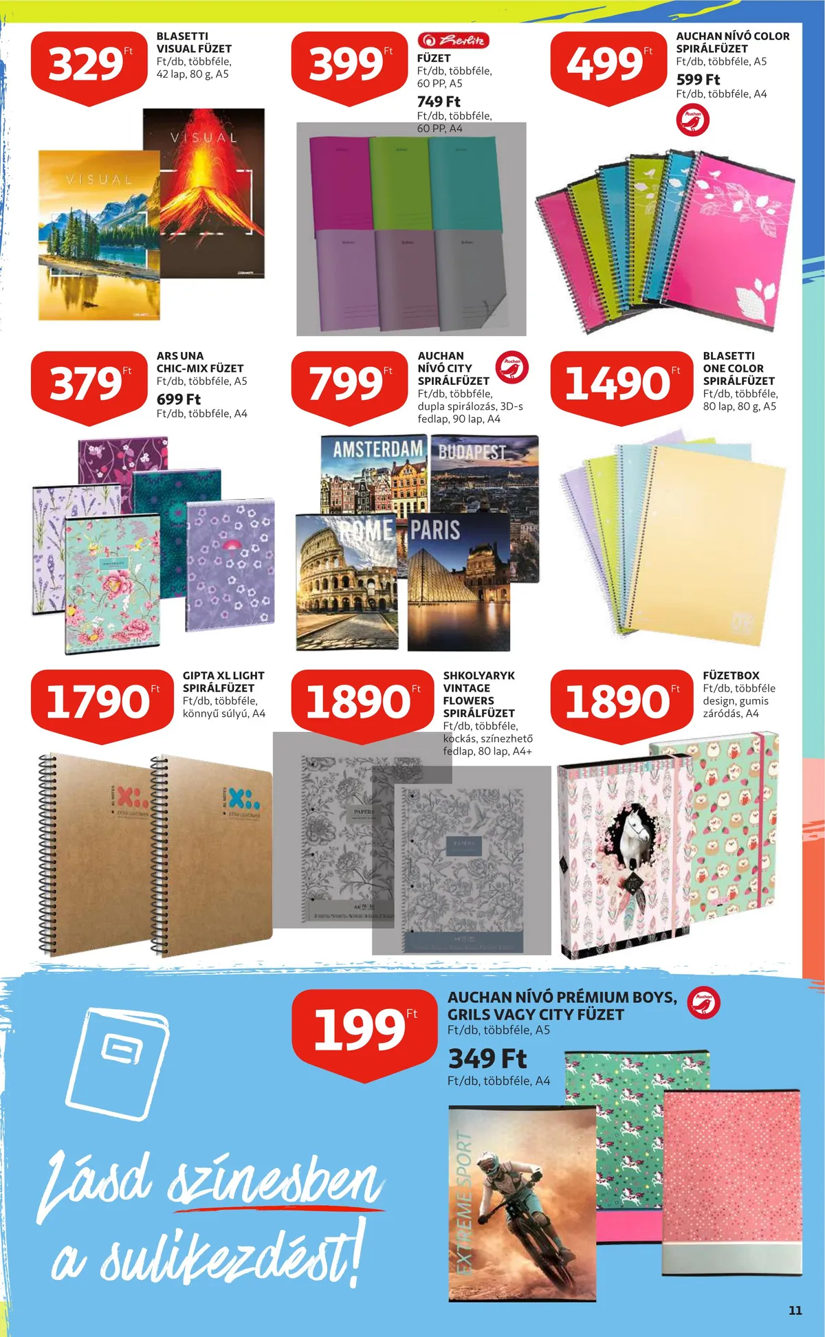 Auchan akciós újság Iskolakezdés katalógus 07.28–08.10 – 11. oldal