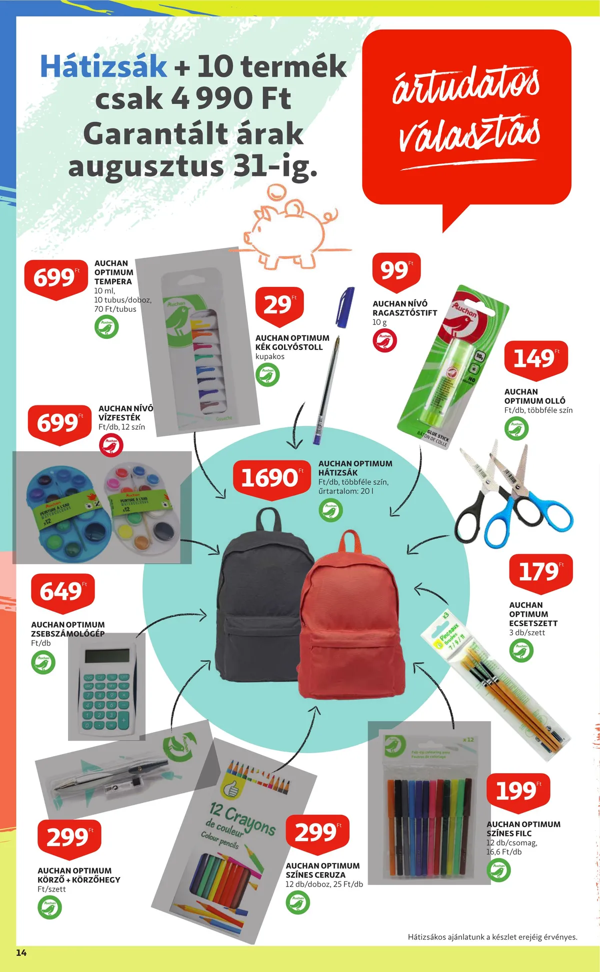 Auchan akciós újság Iskolakezdés katalógus 07.28–08.10 – 14. oldal