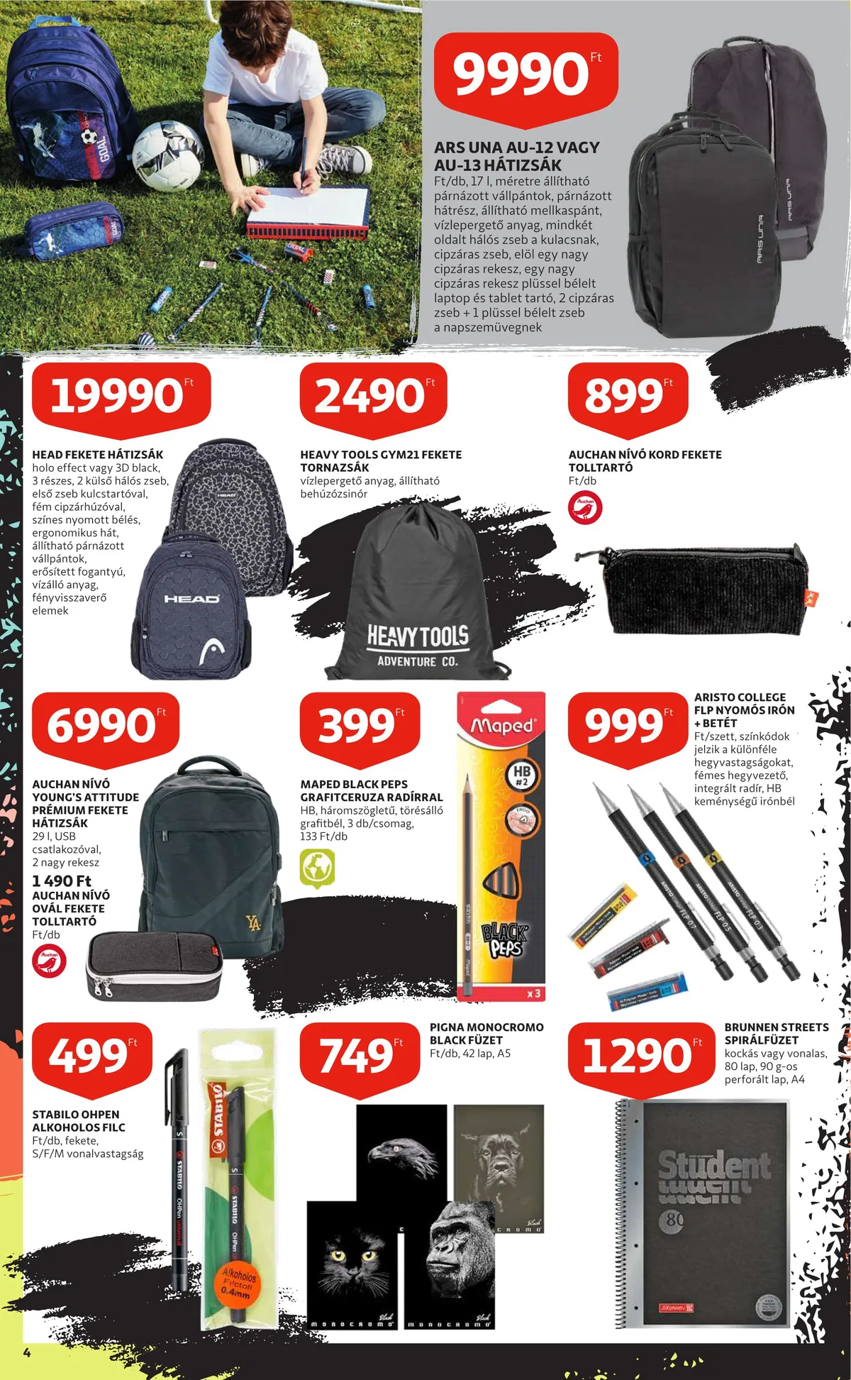 Auchan akciós újság Iskolakezdés katalógus 07.28–08.10 – 4. oldal