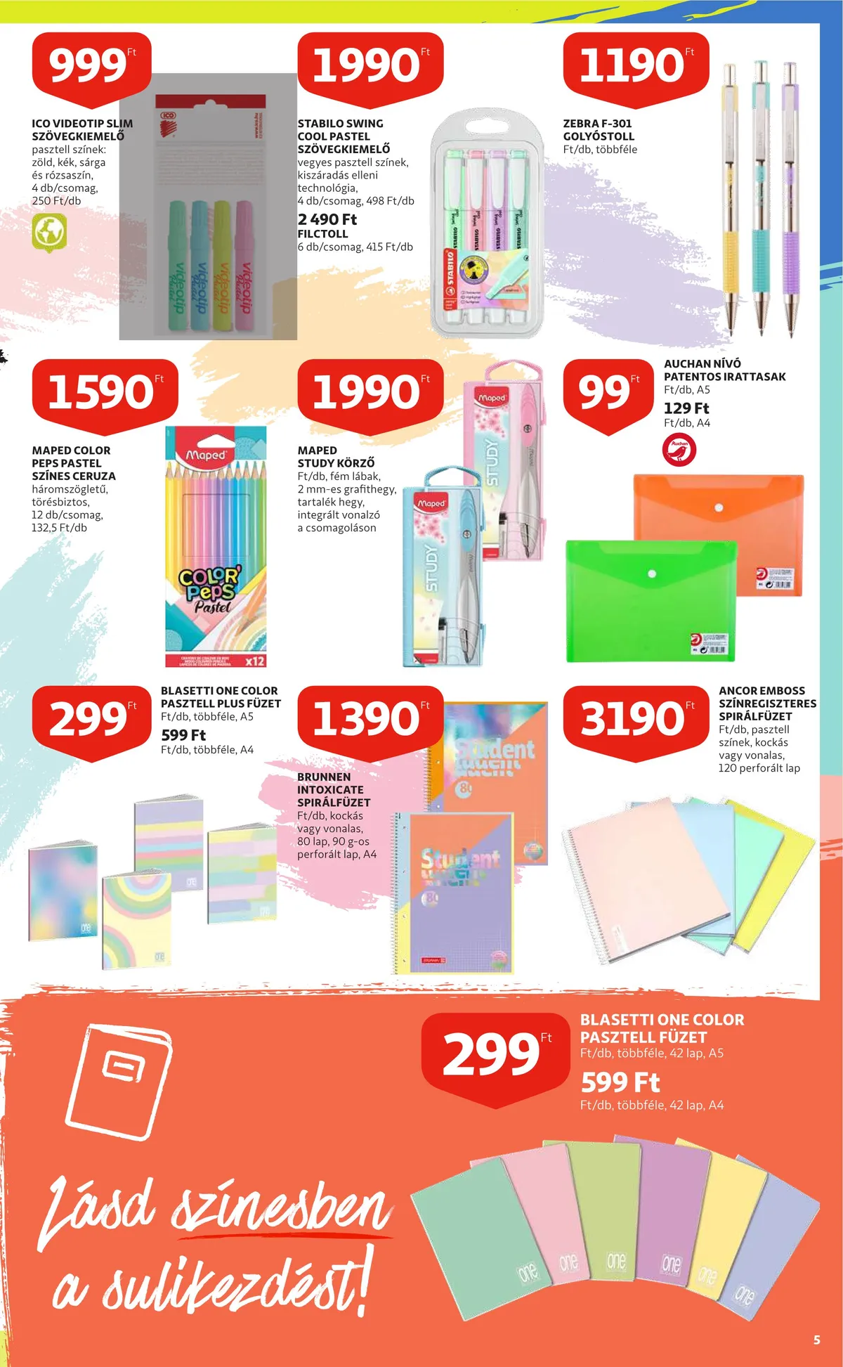 Auchan akciós újság Iskolakezdés katalógus 07.28–08.10 – 5. oldal