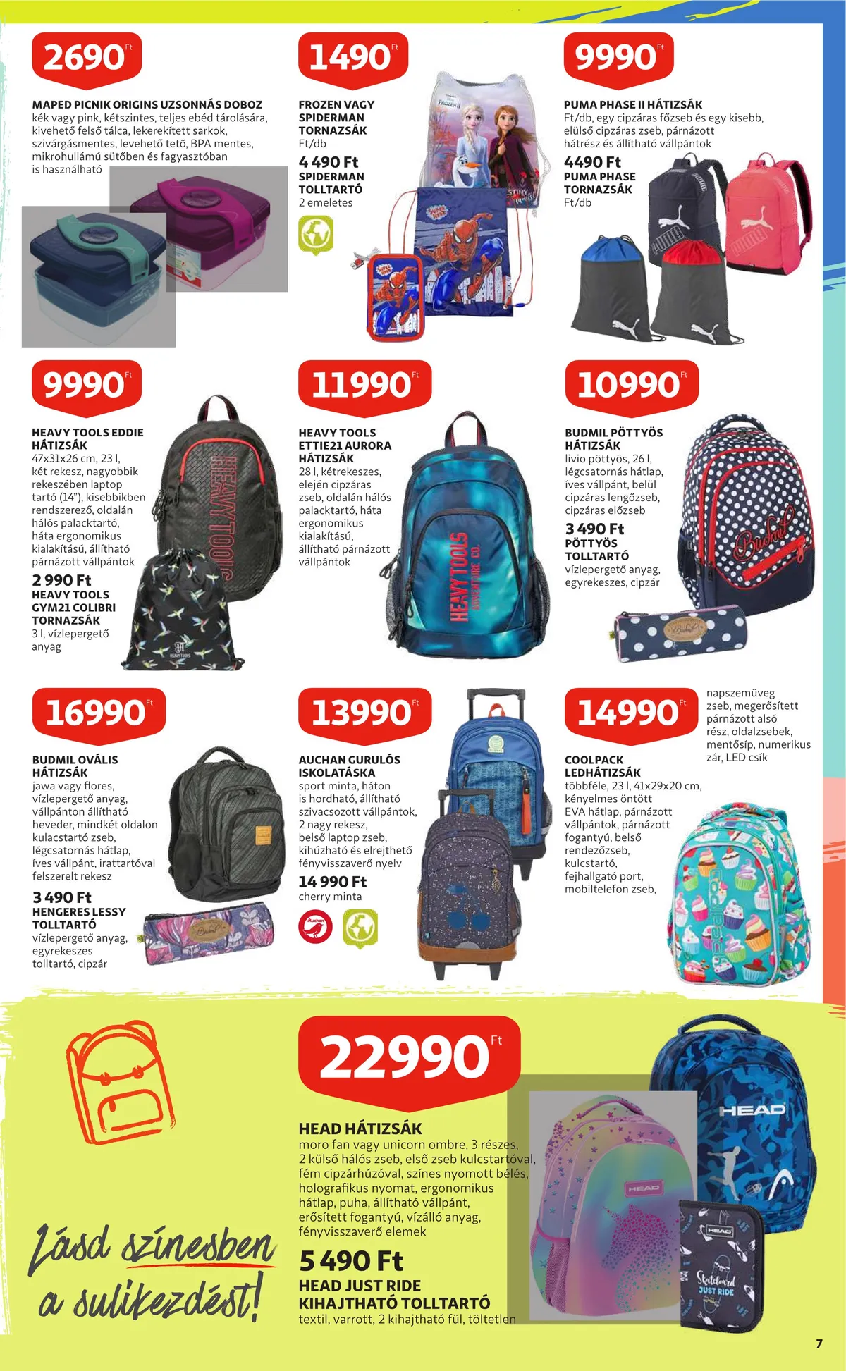 Auchan akciós újság Iskolakezdés katalógus 07.28–08.10 – 7. oldal