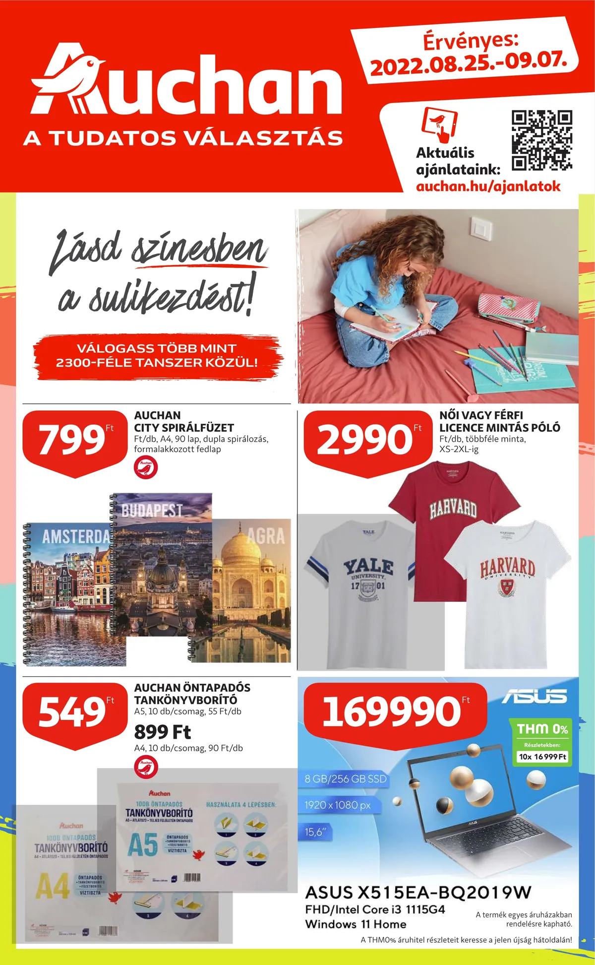 Auchan akciós újság Iskolakezdés 08.25–09.07