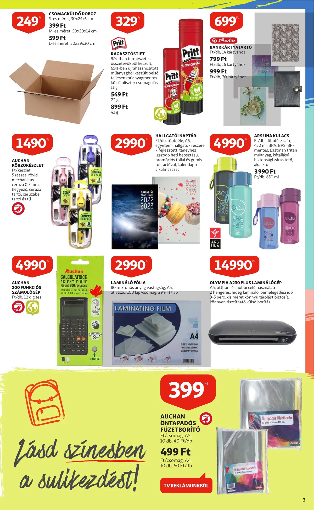 Auchan akciós újság Iskolakezdés 08.25–09.07 – 3. oldal