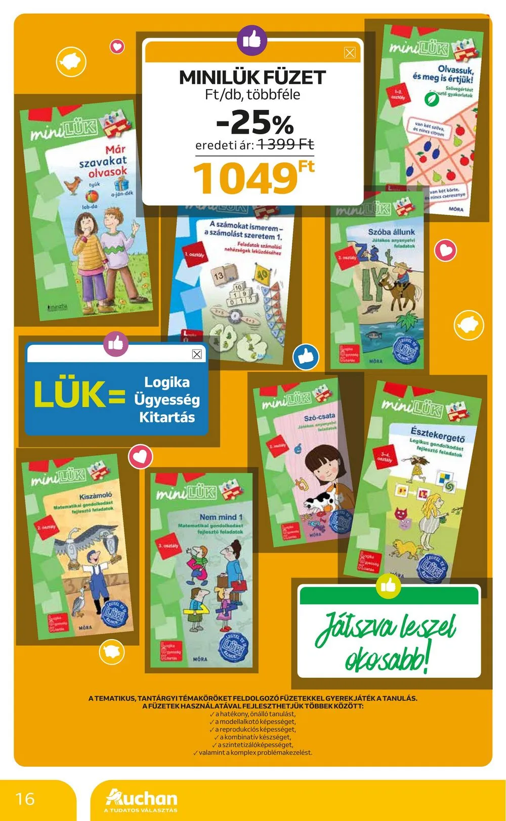 Auchan akciós újság Iskolakezdés 07.27–08.09 – 16. oldal