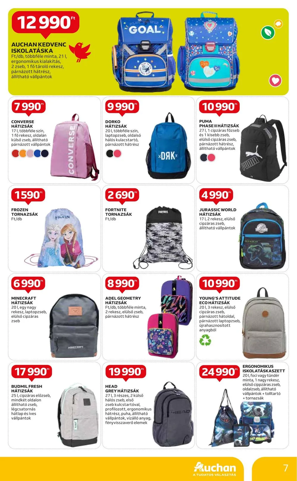 Auchan akciós újság Iskolakezdés 07.27–08.09 – 7. oldal
