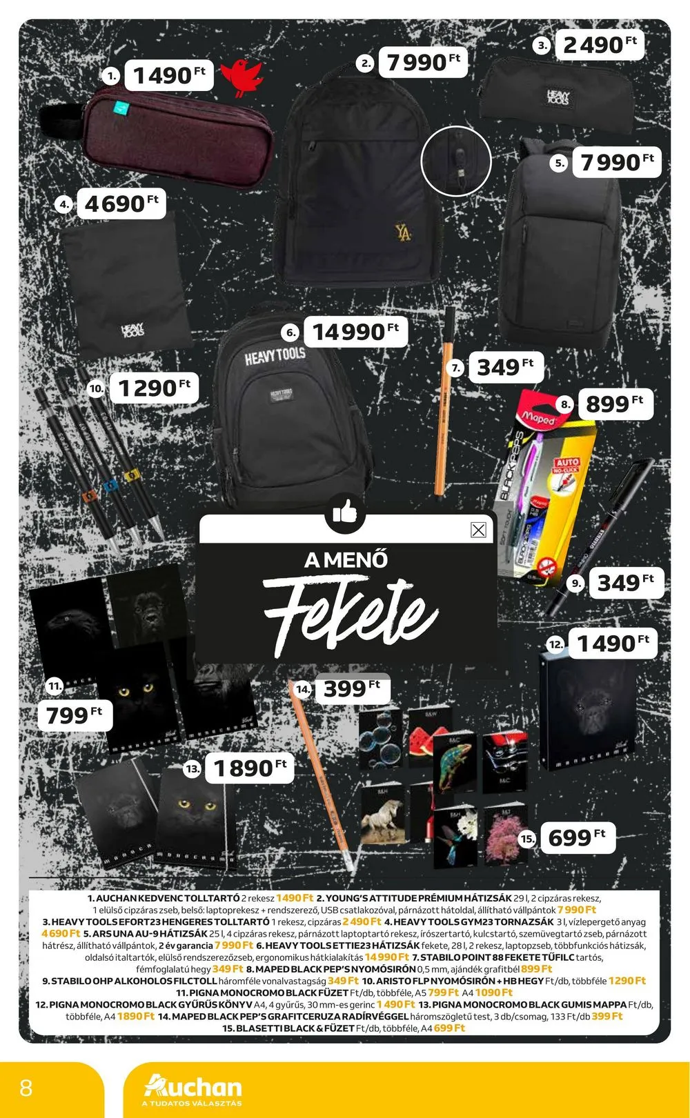 Auchan akciós újság Iskolakezdés 07.27–08.09 – 8. oldal