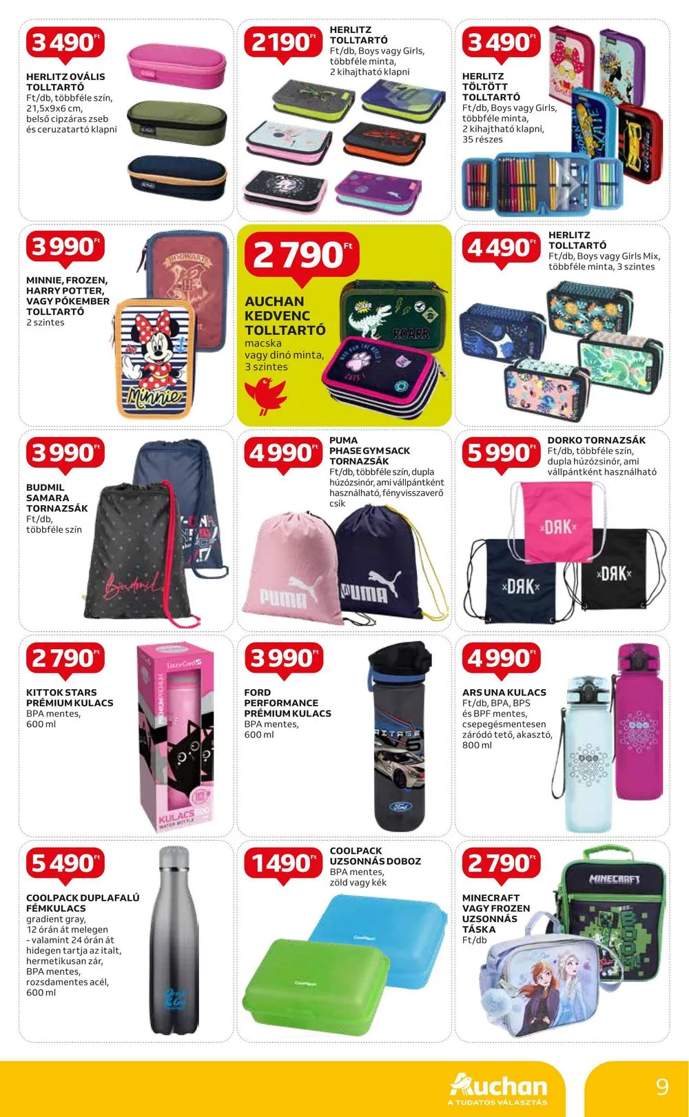 Auchan akciós újság Iskolakezdés 07.27–08.09 – 9. oldal