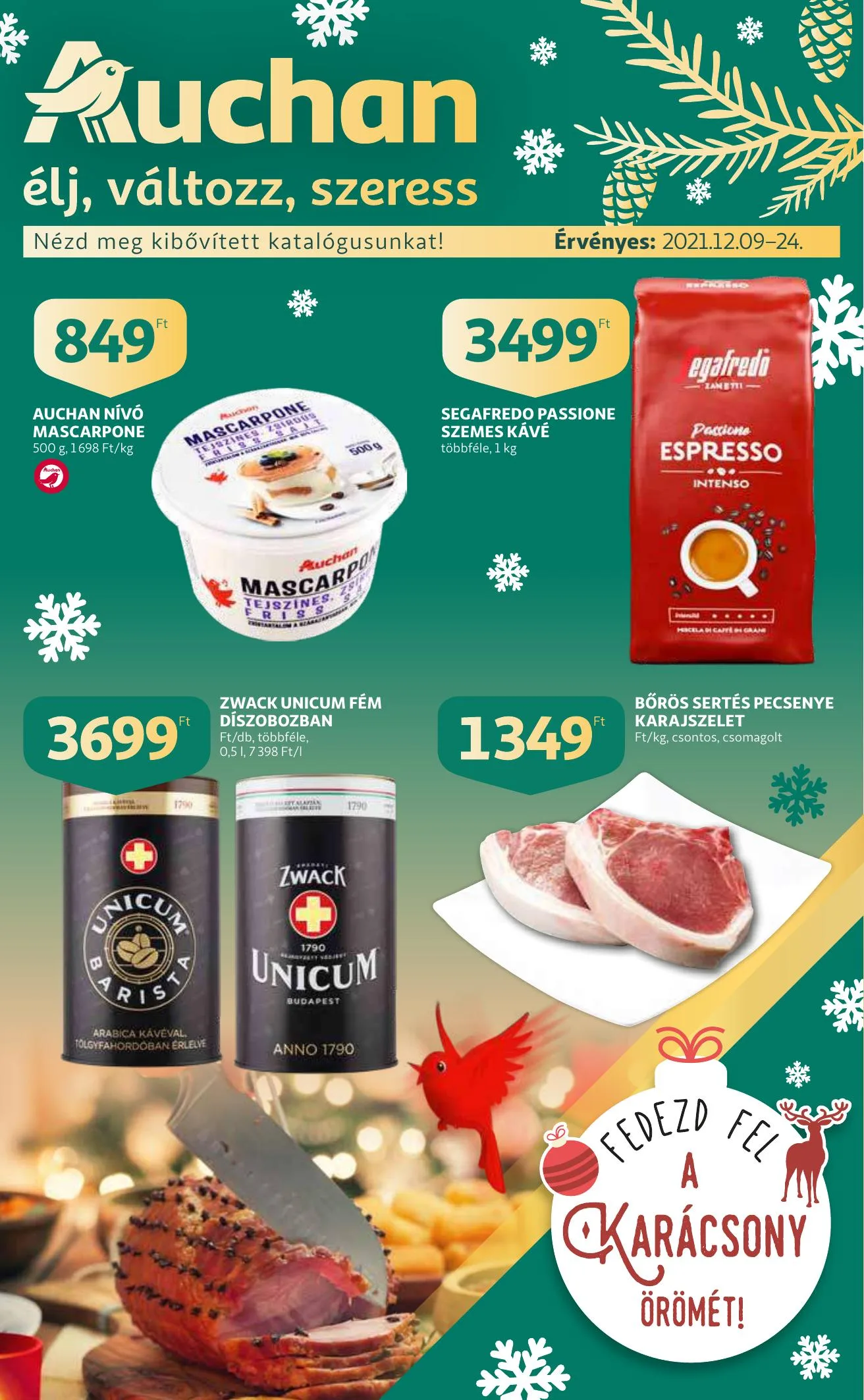 Auchan akciós újság Karacsony 12.09–12.24