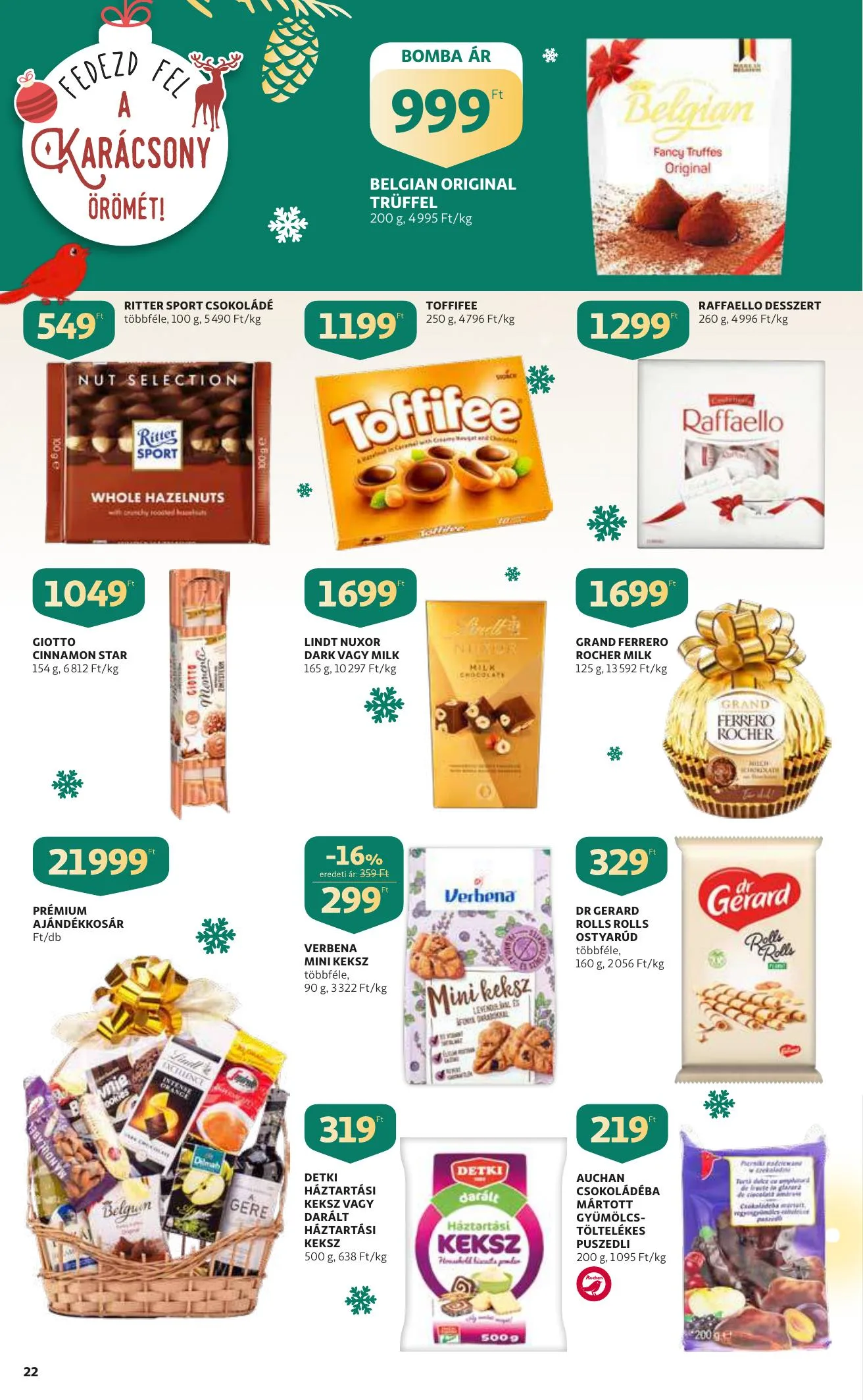 Auchan akciós újság Karacsony 12.09–12.24 – 22. oldal