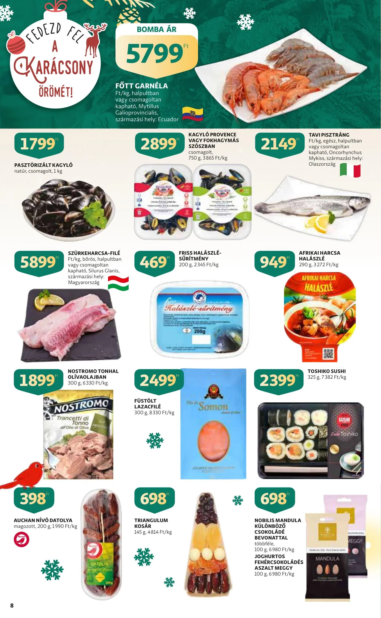 Auchan akciós újság Karacsony 12.09–12.24 – 8. oldal