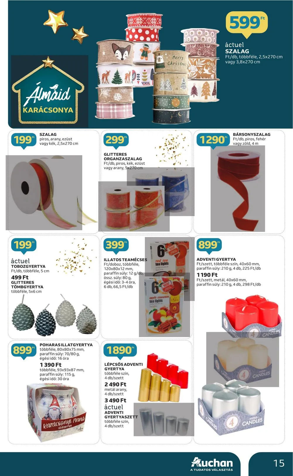 Auchan akciós újság Karácsonyi dekoracio 10.12–11.29 – 15. oldal