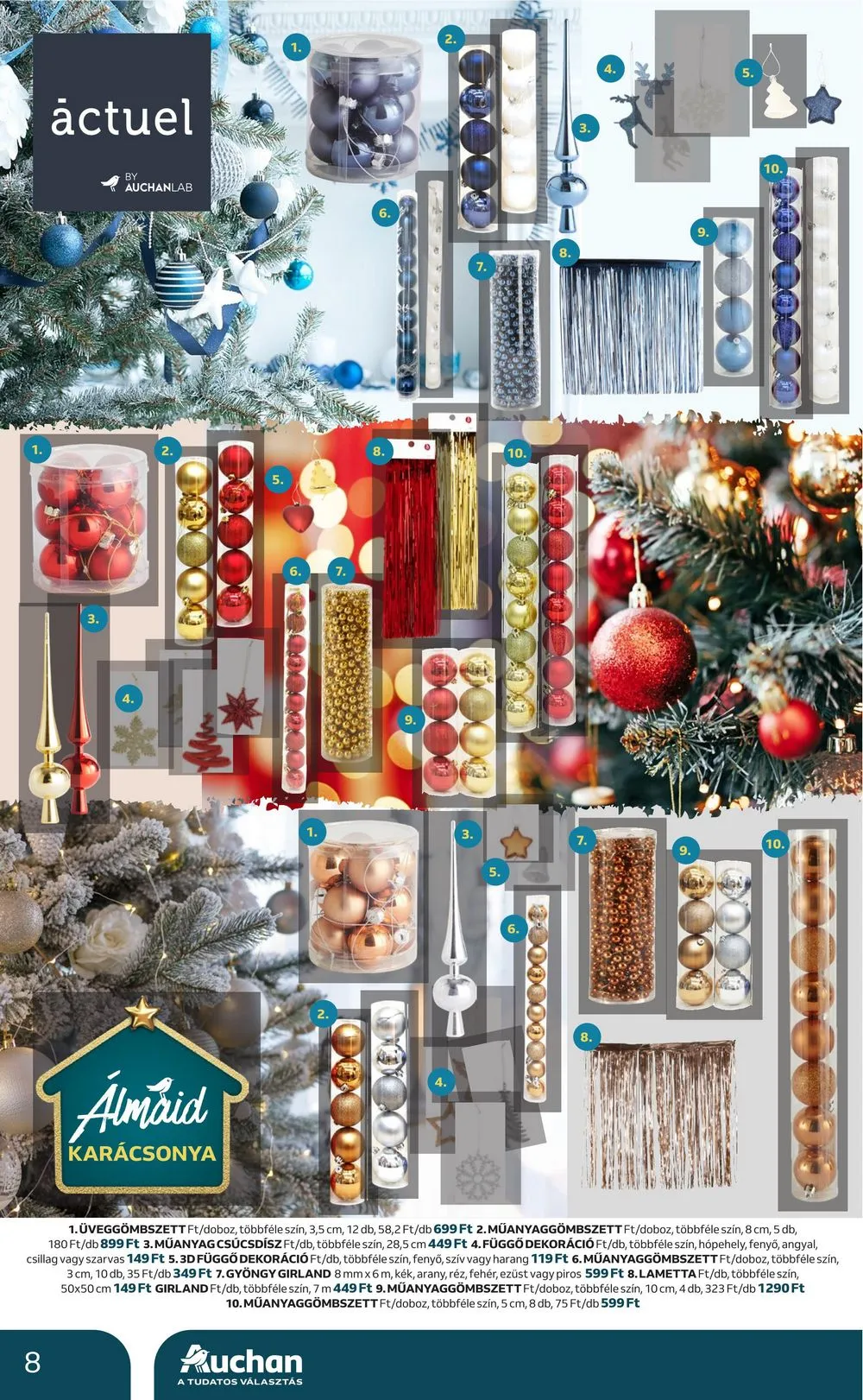 Auchan akciós újság Karácsonyi dekoracio 10.12–11.29 – 8. oldal