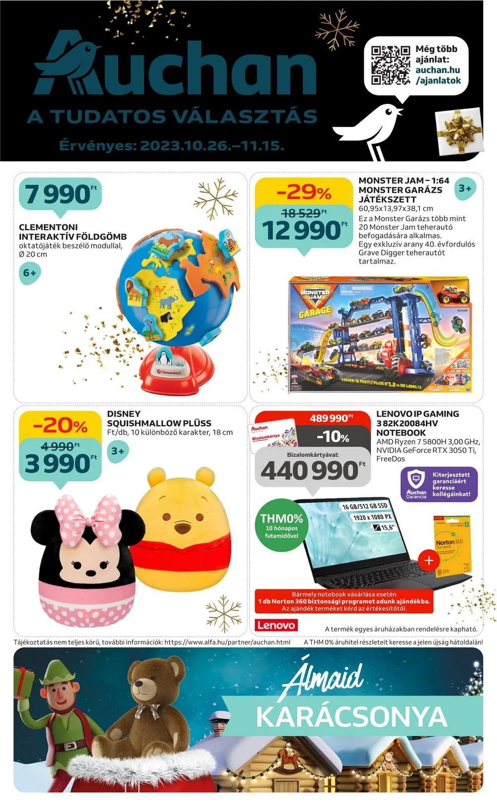 Auchan akciós újság Karácsonyi játékok 10.26–11.15