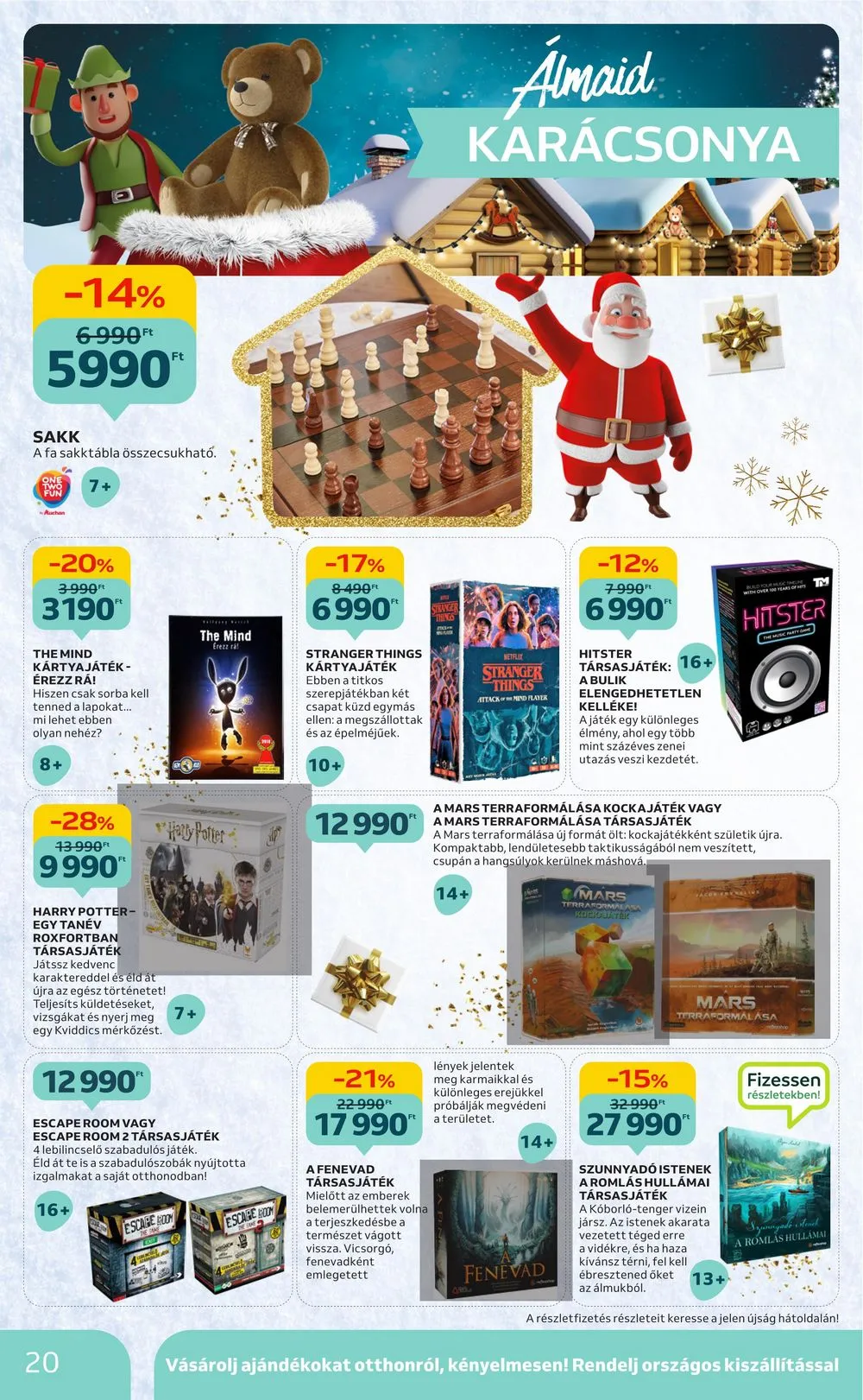Auchan akciós újság Karácsonyi játékok 10.26–11.15 – 20. oldal