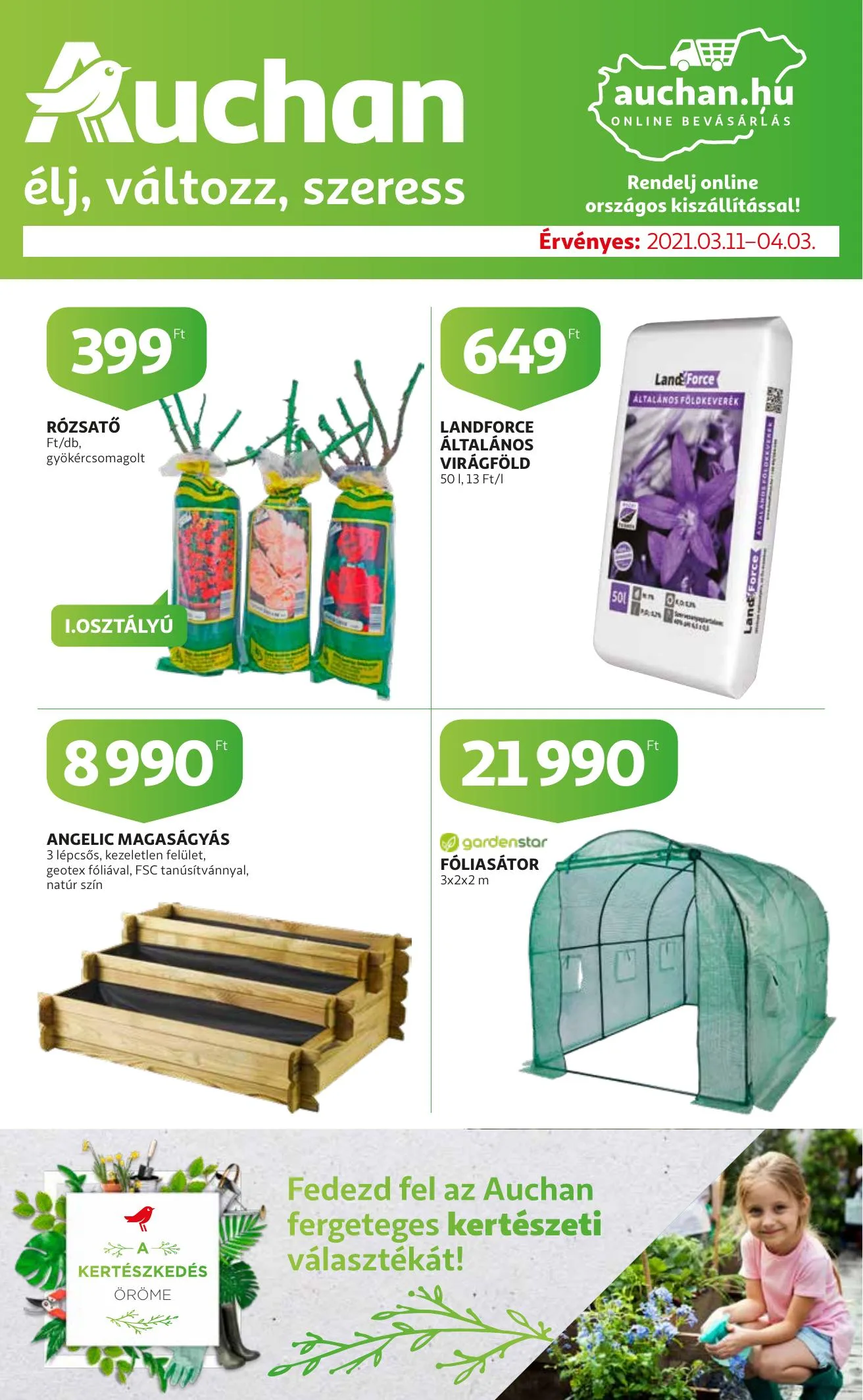 Auchan akciós újság Kerteszet katalógus 03.11–04.03