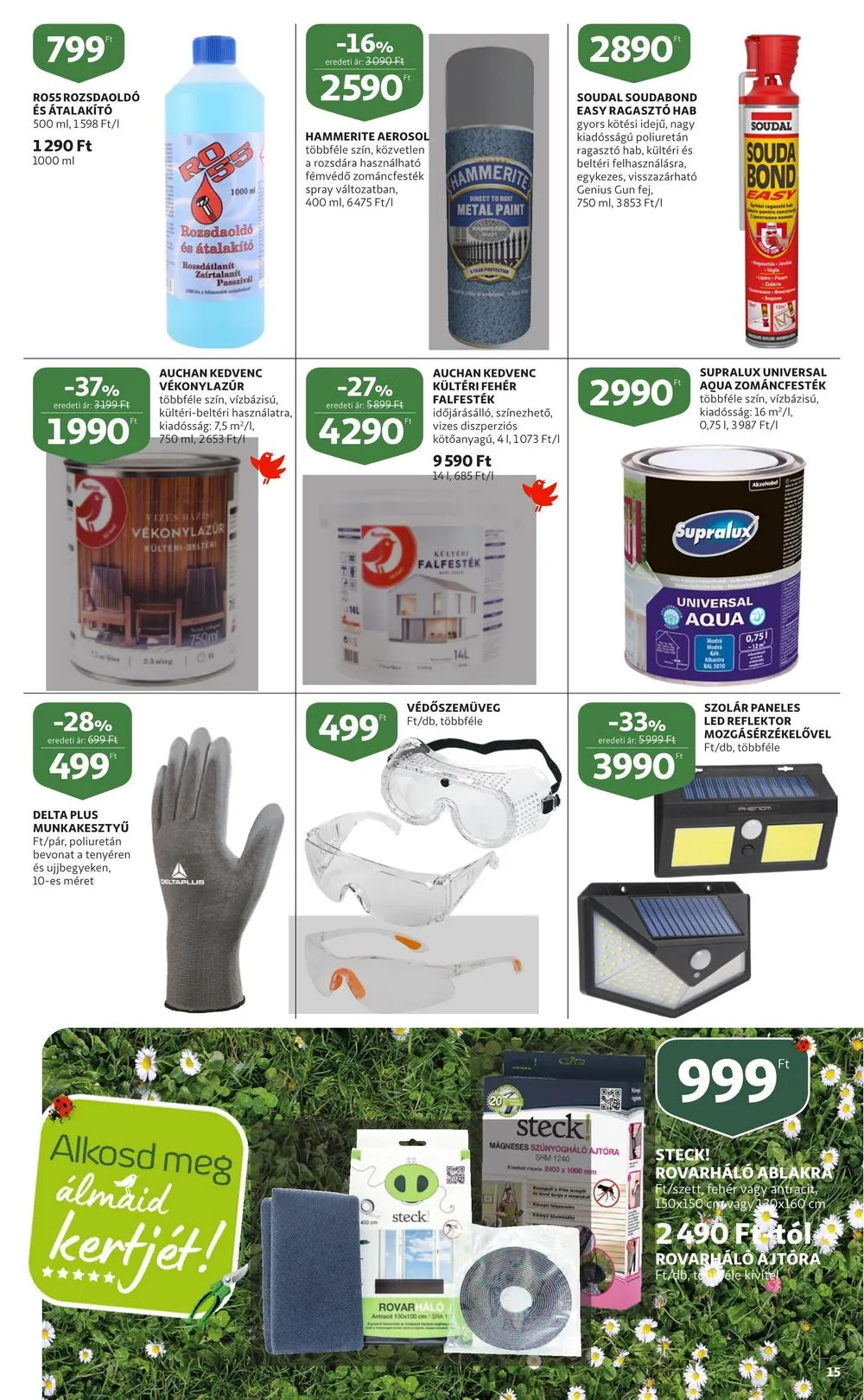 Auchan akciós újság Kerteszet 03.30–04.19 – 15. oldal