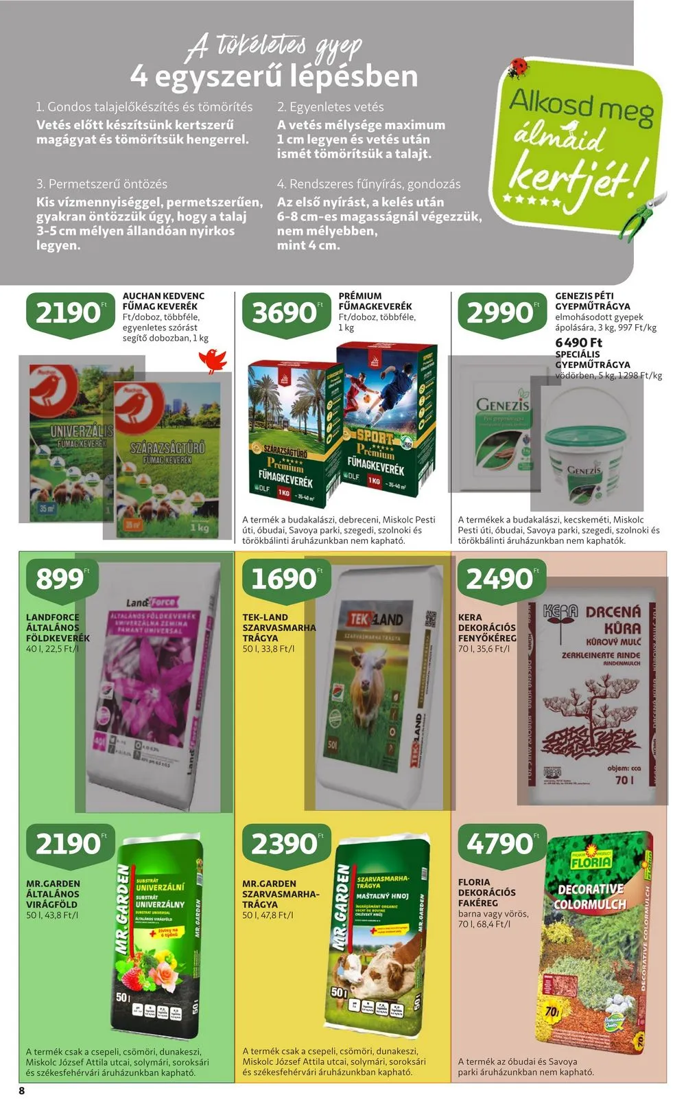 Auchan akciós újság Kerteszet 03.30–04.19 – 8. oldal