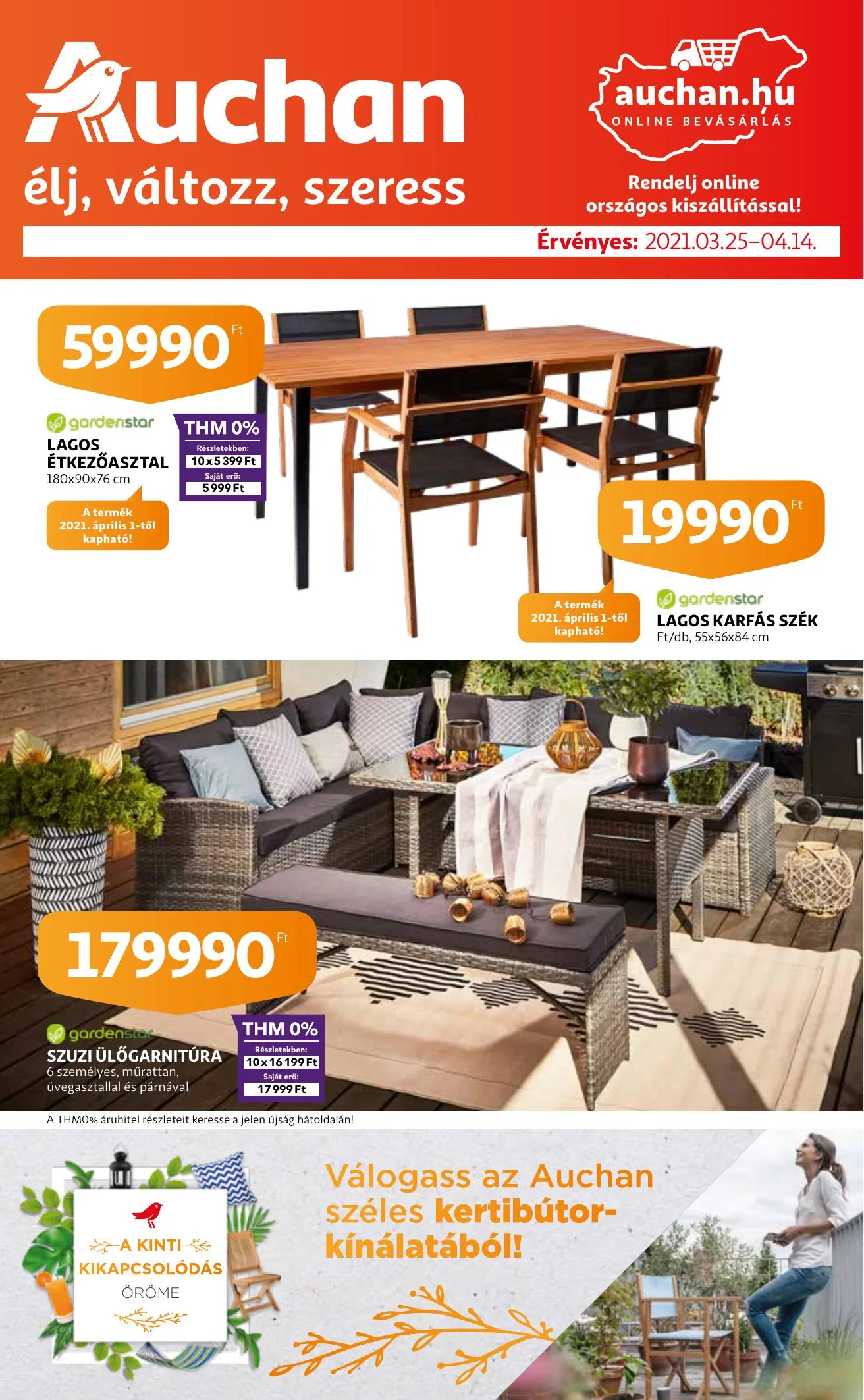 Auchan akciós újság Kertibutor katalógus 03.25–04.14