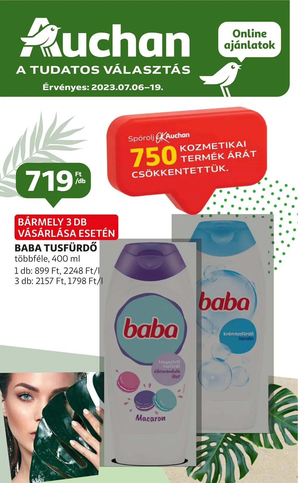 Auchan akciós újság Kozmetikai 07.06–07.19