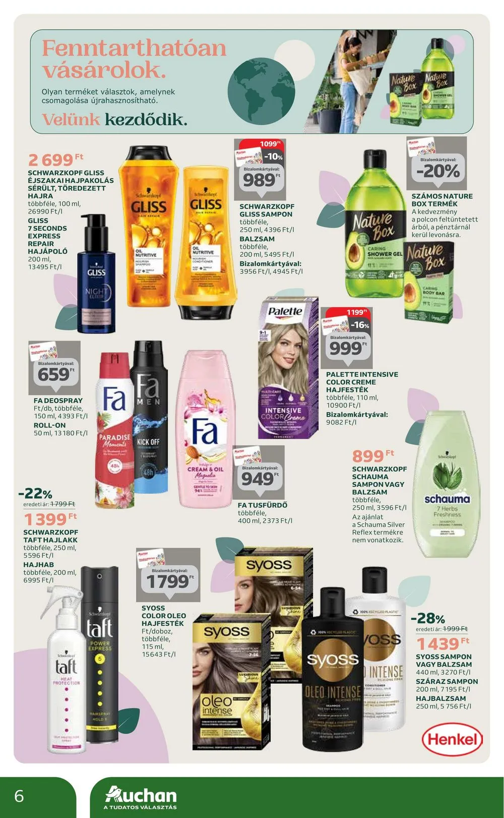 Auchan akciós újság Kozmetikai 07.06–07.19 – 6. oldal