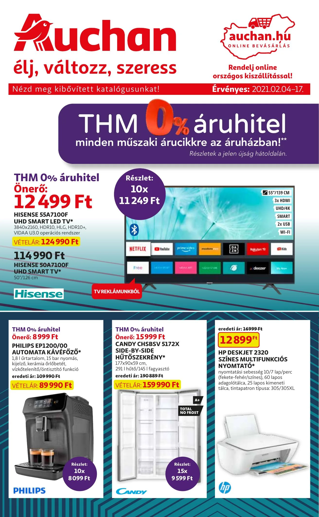 Auchan akciós újság Muszaki katalógus 02.04–02.17