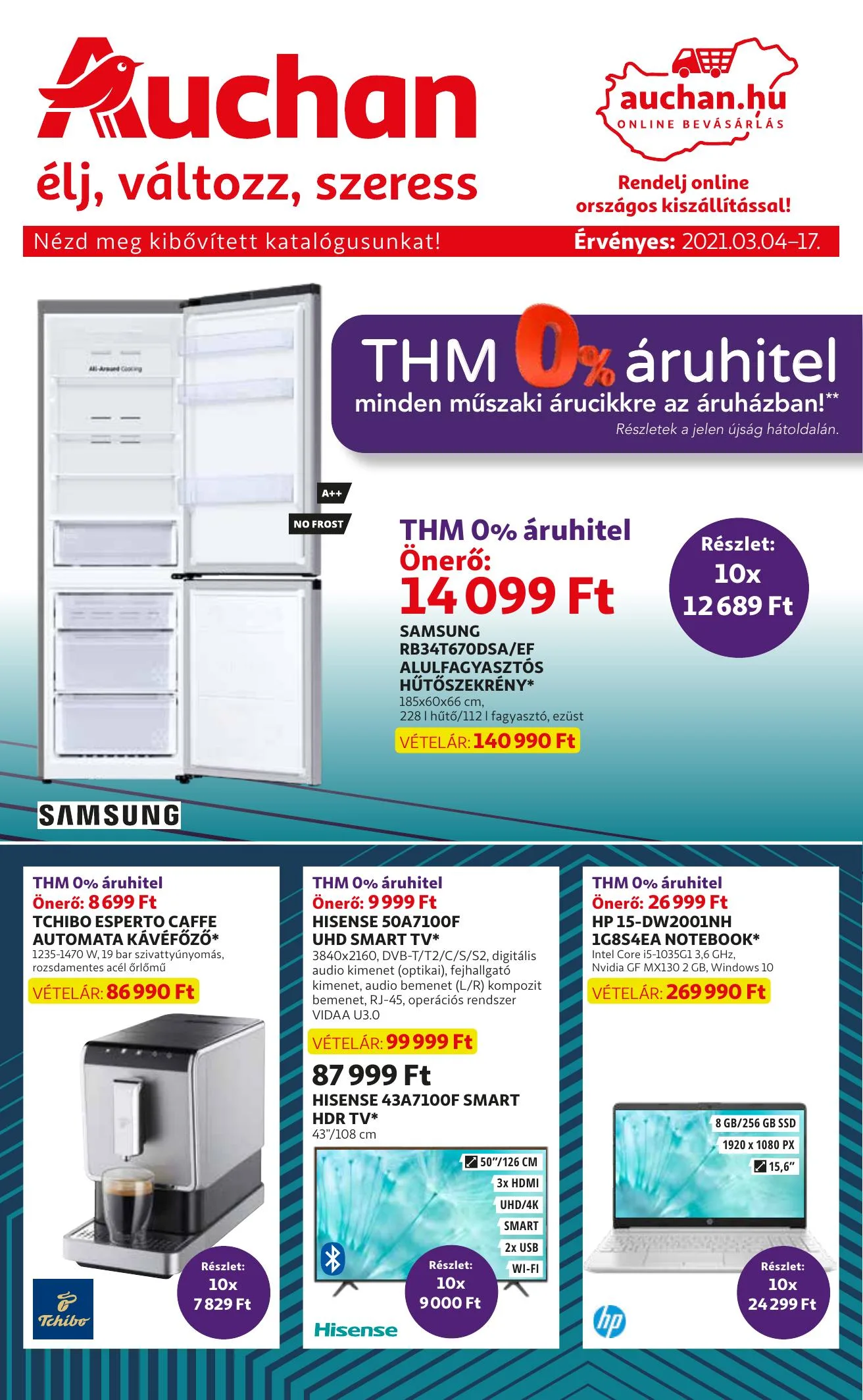 Auchan akciós újság Muszaki katalógus 03.04–03.17