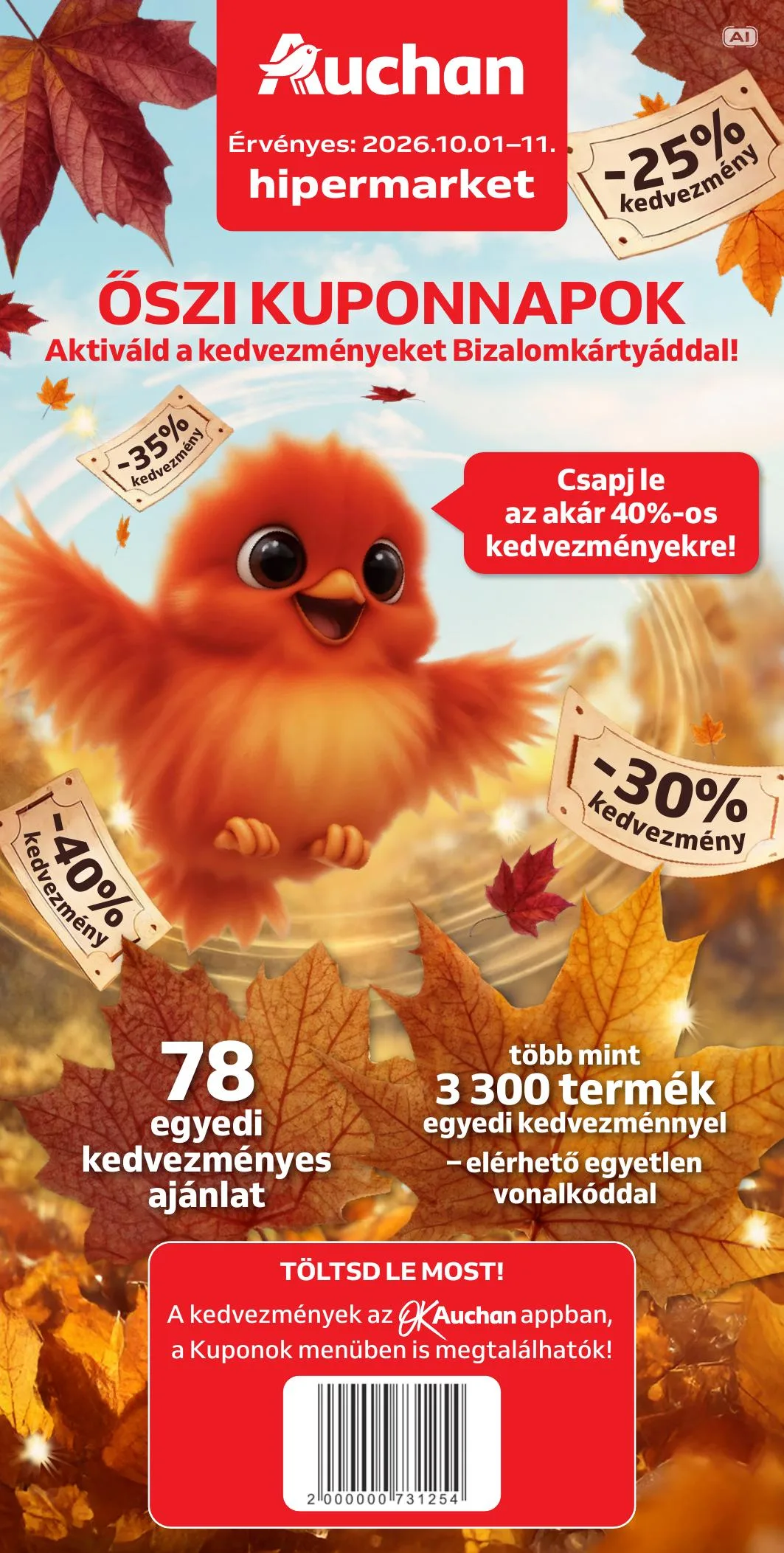 Auchan akciós újság Őszi Kuponnapok 10.01–10.11