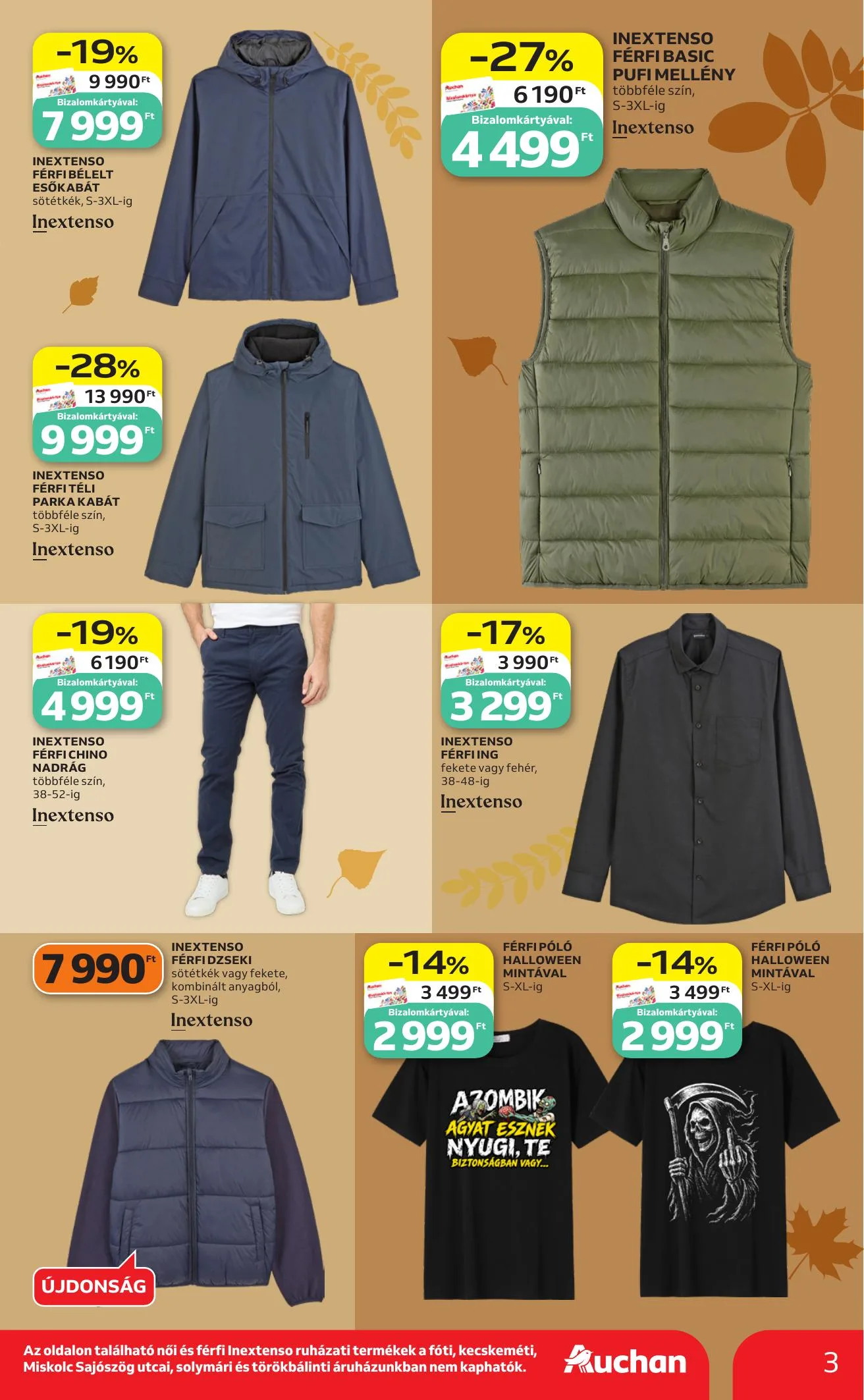 Auchan akciós újság Őszi Ruhazat 10.01–10.21 – 3. oldal