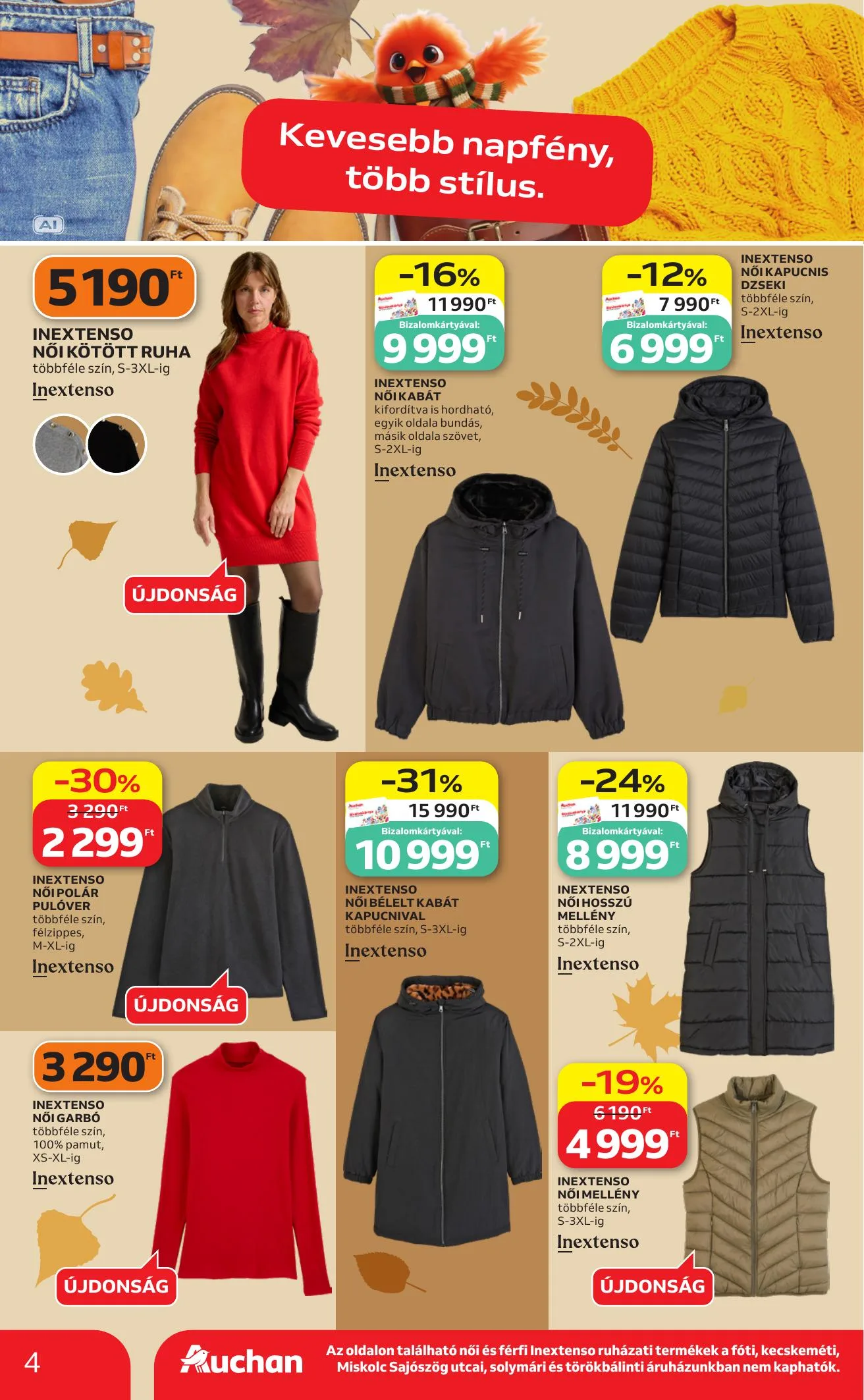 Auchan akciós újság Őszi Ruhazat 10.01–10.21 – 4. oldal