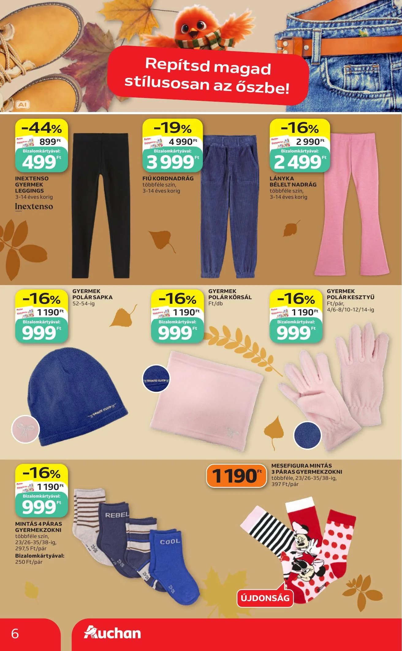 Auchan akciós újság Őszi Ruhazat 10.01–10.21 – 6. oldal