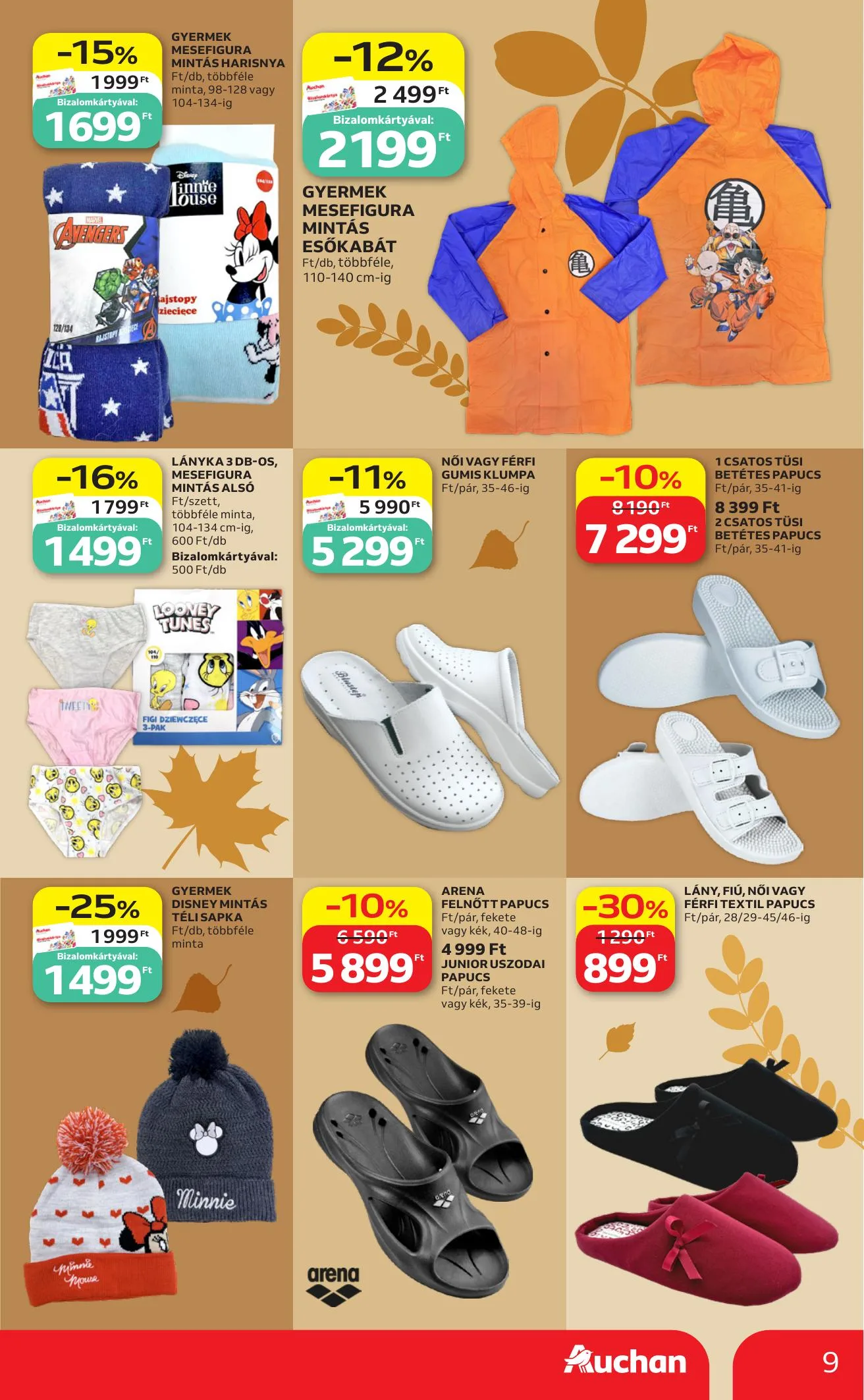 Auchan akciós újság Őszi Ruhazat 10.01–10.21 – 9. oldal