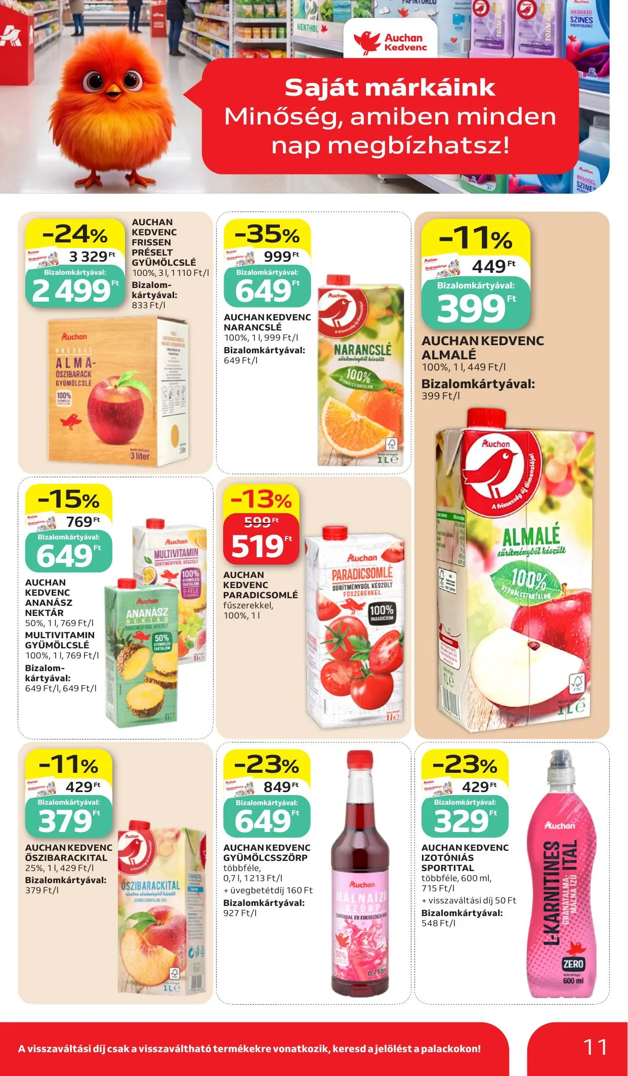 Auchan akciós újság Sajatmarkas ajánlataink 10.15–10.21 – 11. oldal