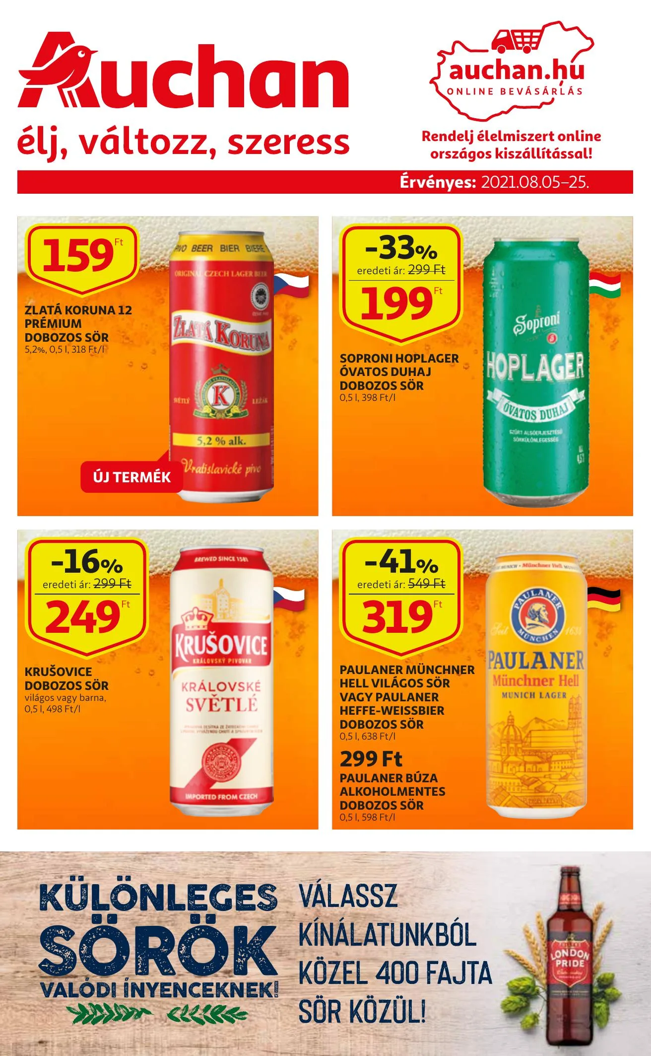 Auchan akciós újság Sor katalógus 08.05–08.25