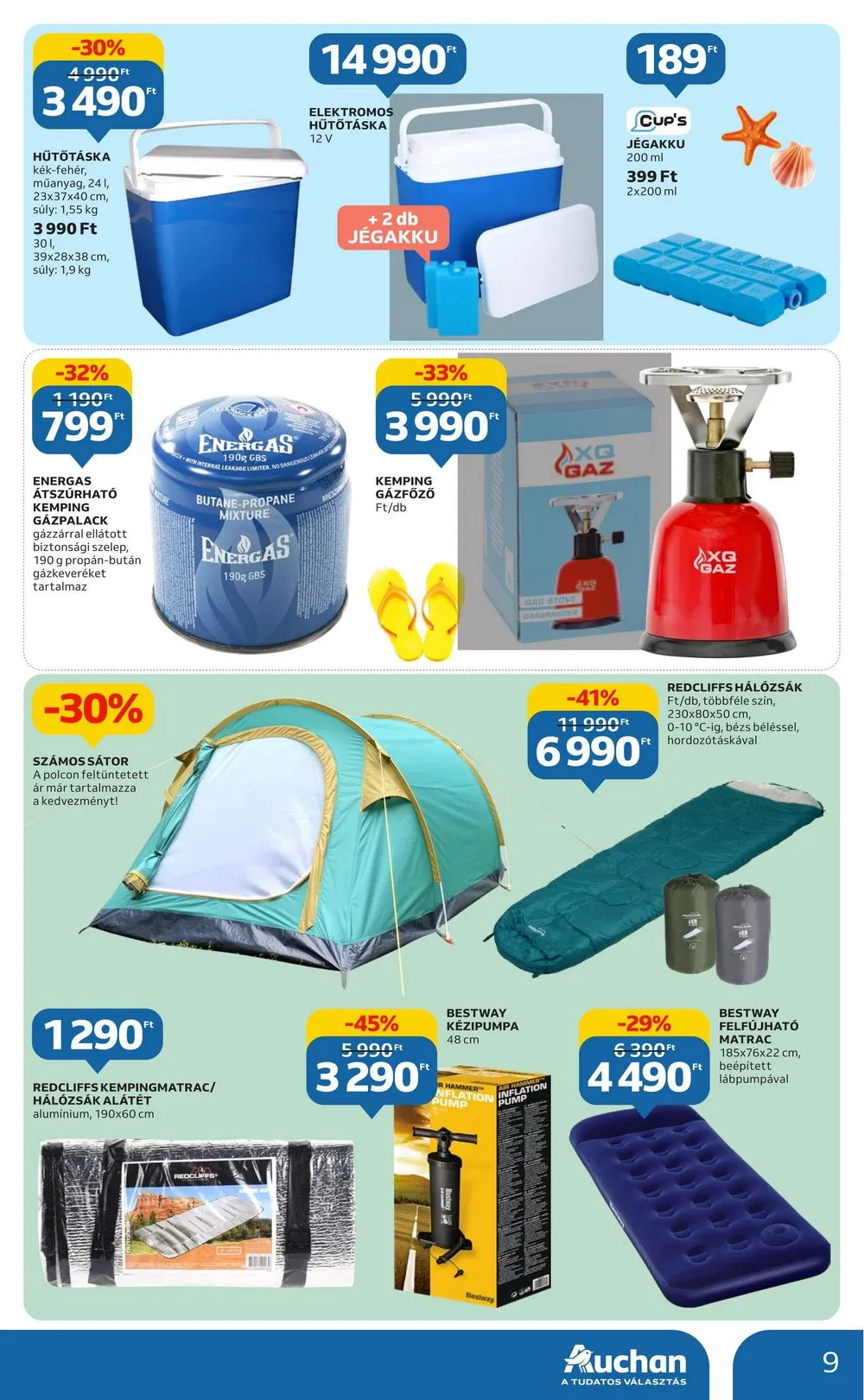 Auchan akciós újság Szabadido 05.18–06.14 – 9. oldal