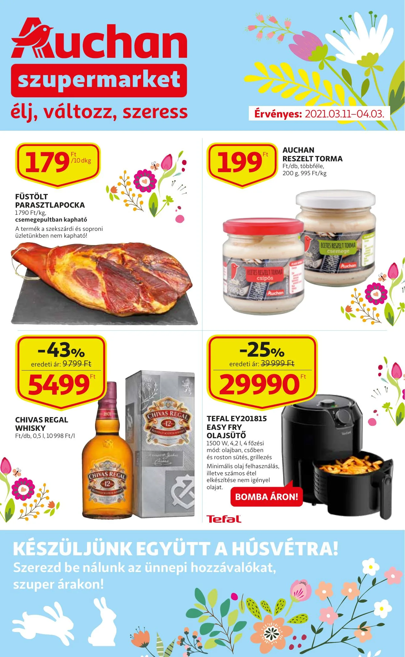 Auchan akciós újság Szupermarket Husveti katalógus 03.11–04.03