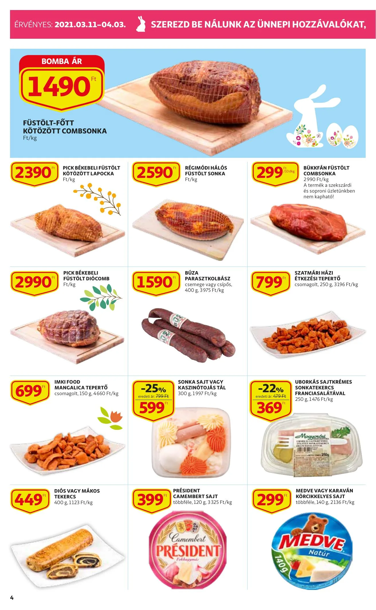 Auchan akciós újság Szupermarket Husveti katalógus 03.11–04.03 – 4. oldal