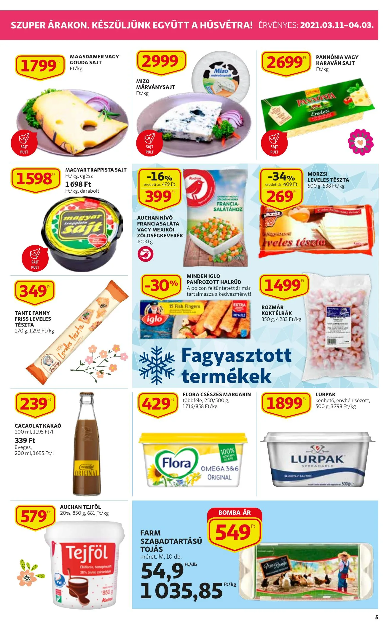 Auchan akciós újság Szupermarket Husveti katalógus 03.11–04.03 – 5. oldal