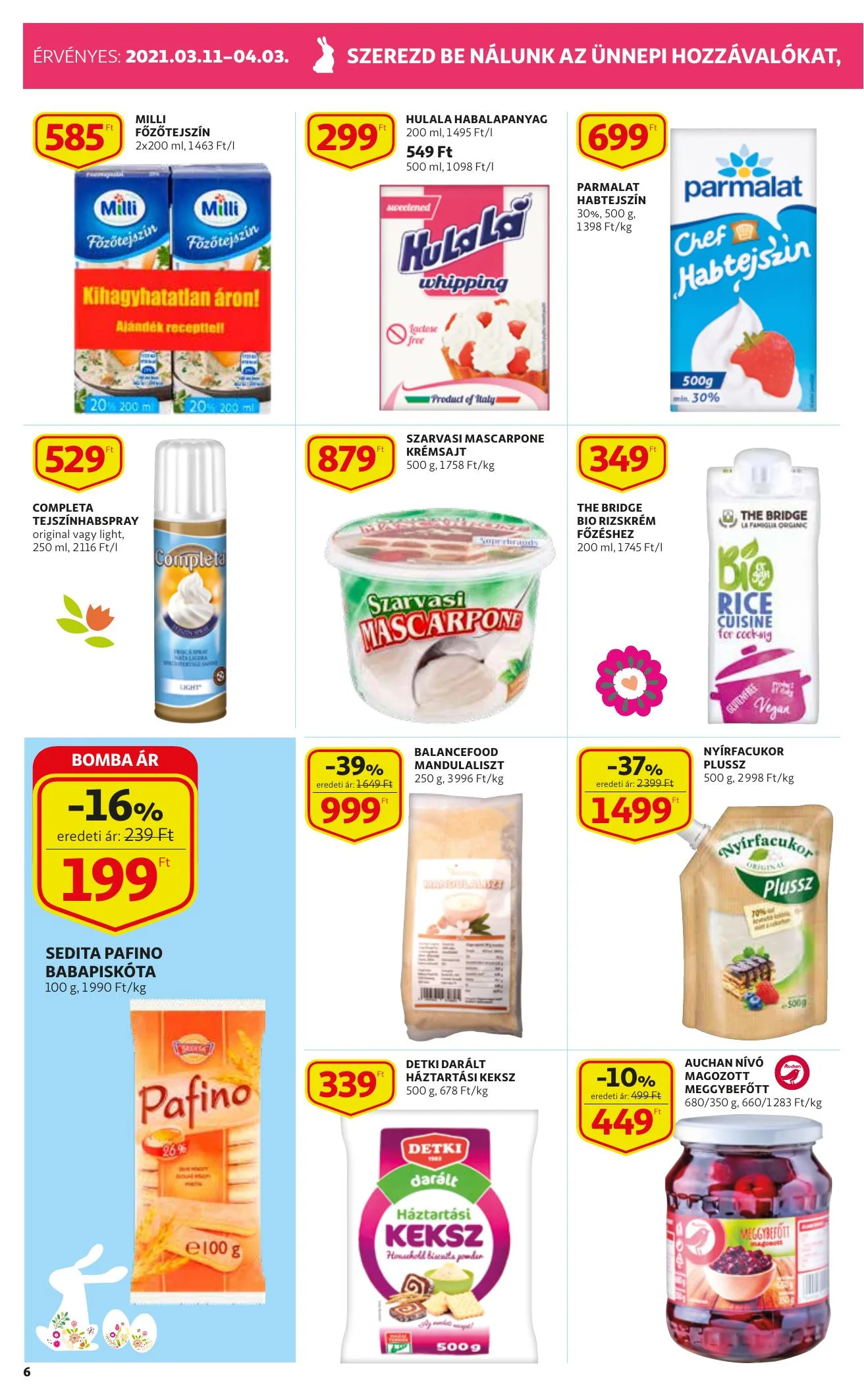 Auchan akciós újság Szupermarket Husveti katalógus 03.11–04.03 – 6. oldal