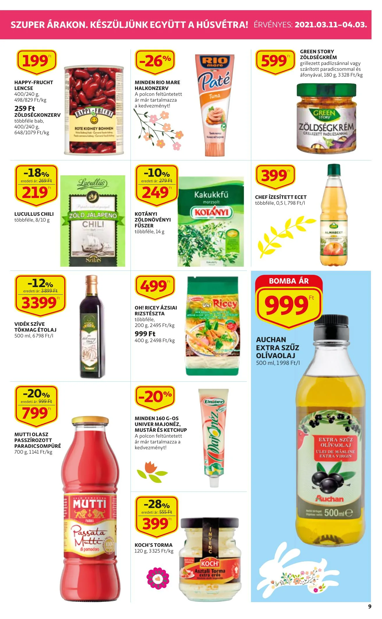 Auchan akciós újság Szupermarket Husveti katalógus 03.11–04.03 – 9. oldal