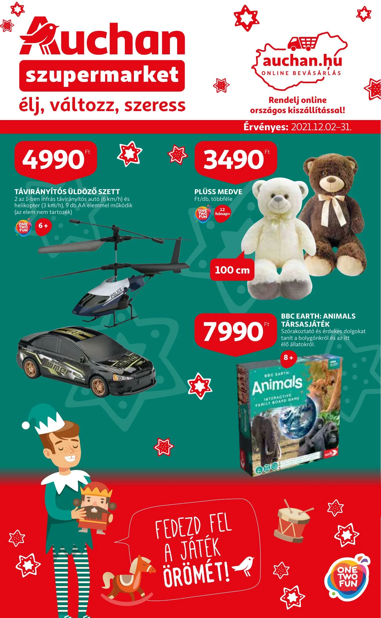 Auchan akciós újság Szupermarket Jatekkatalogus 12.02–12.31