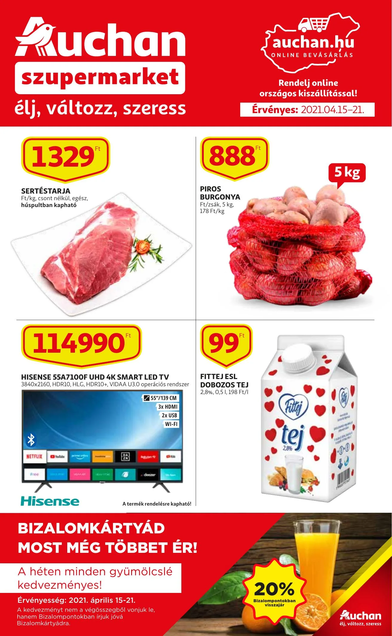 Auchan akciós újság Szupermarket 04.15–04.21