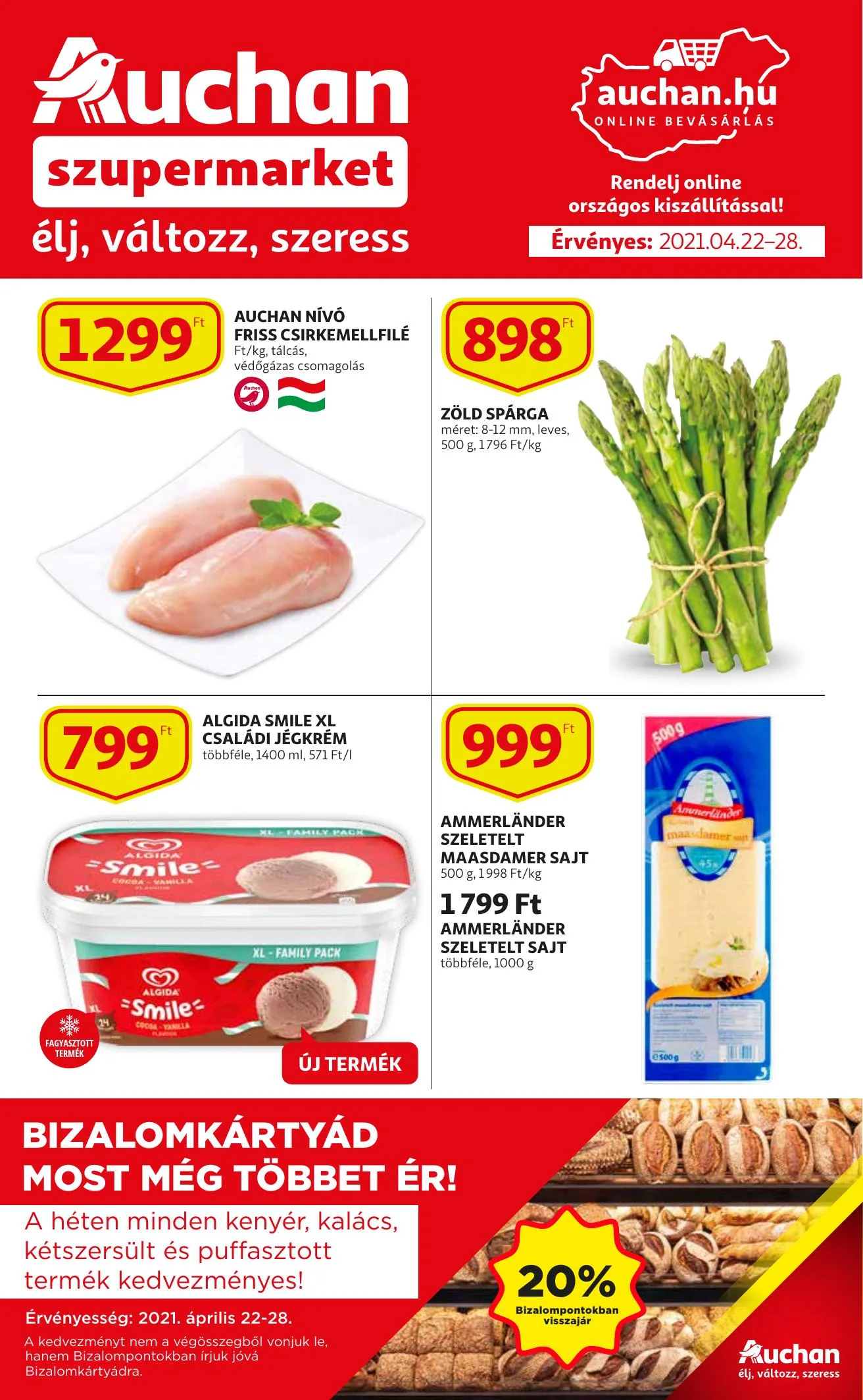 Auchan akciós újság Szupermarket 04.22–04.28