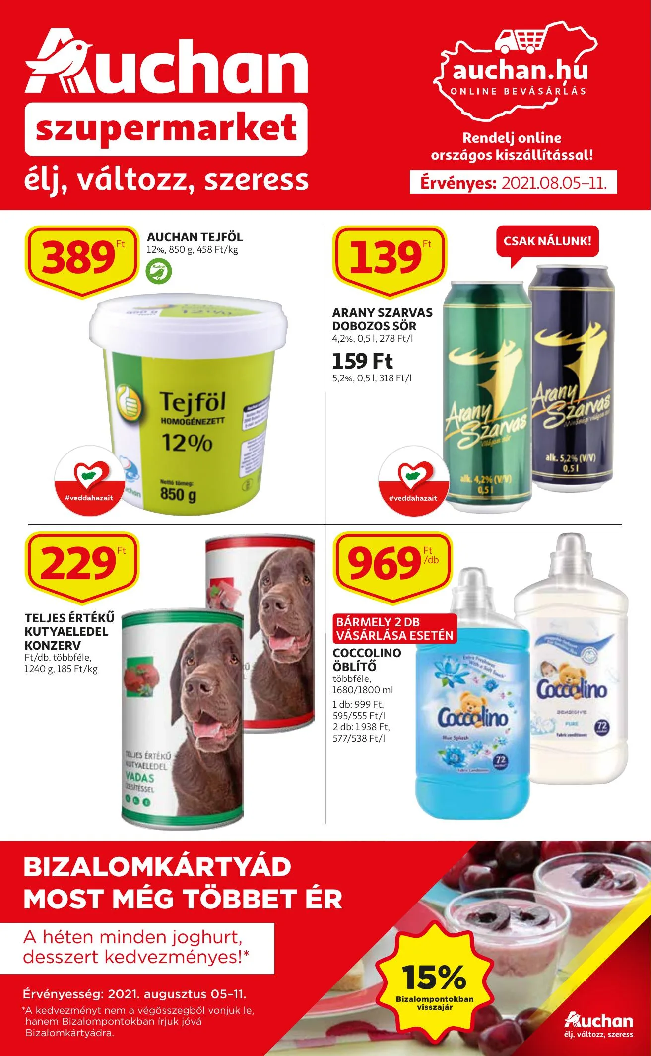 Auchan akciós újság Szupermarket 08.05–08.11