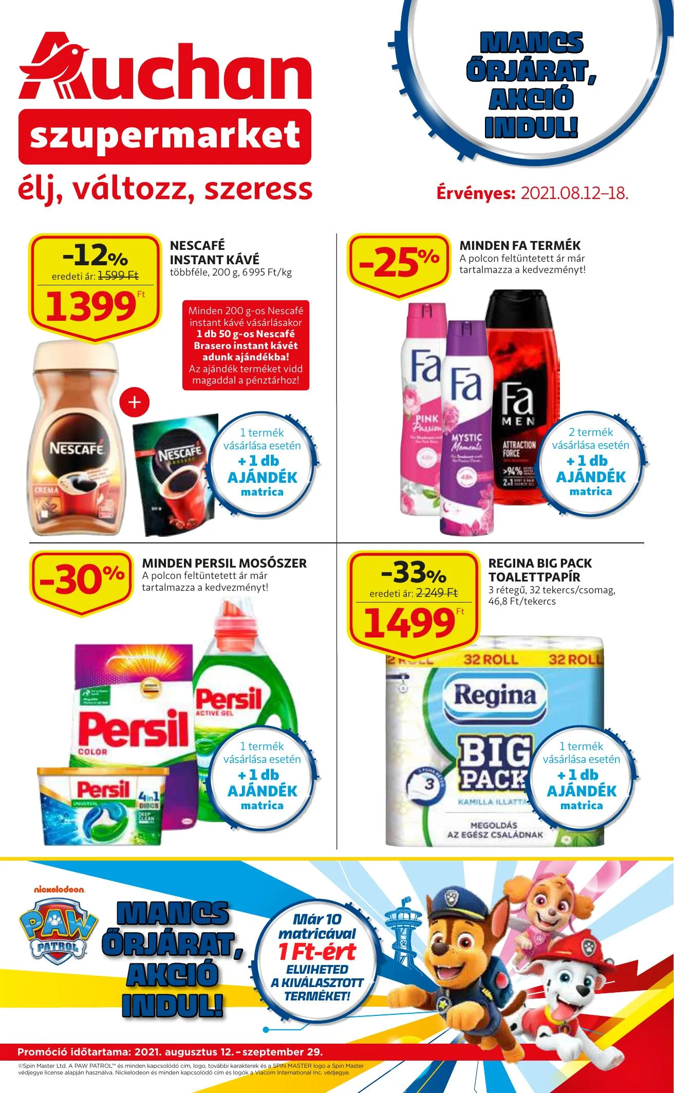 Auchan akciós újság Szupermarket 08.12–08.18
