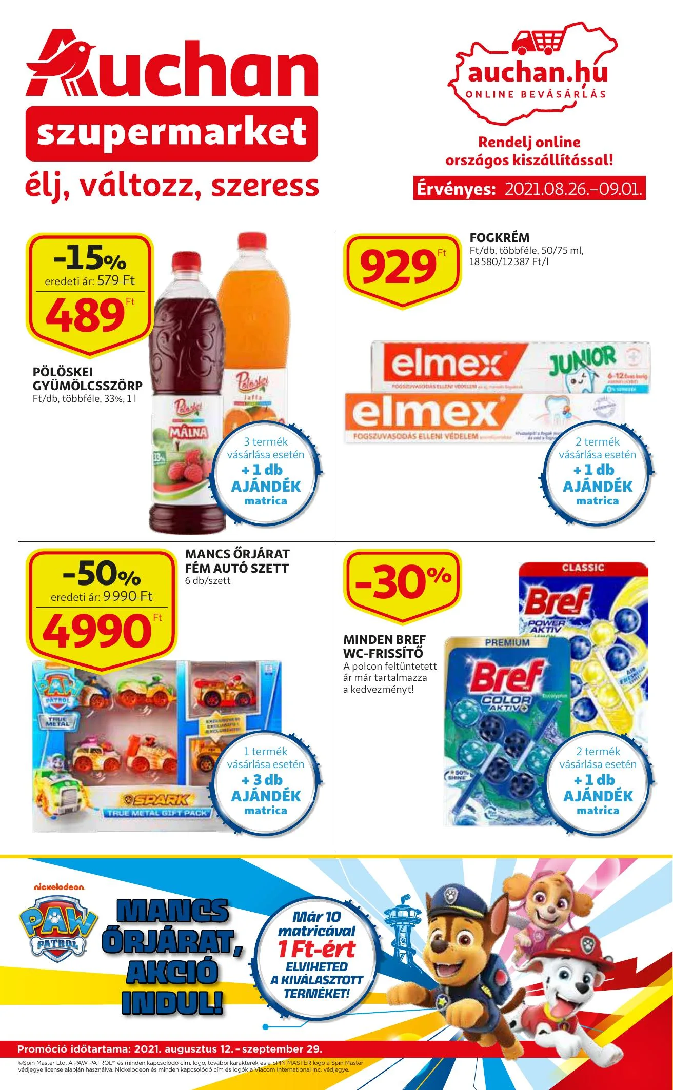 Auchan akciós újság Szupermarket 08.26–09.01