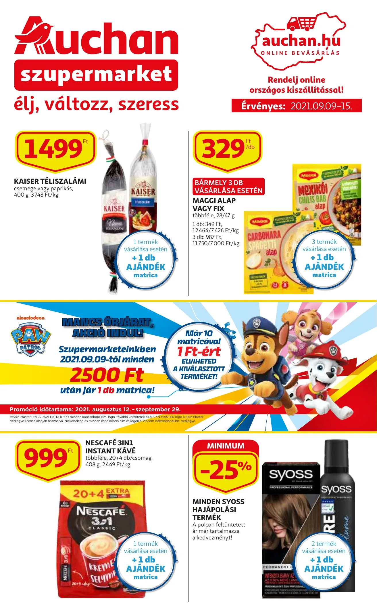 Auchan akciós újság Szupermarket 09.09–09.15
