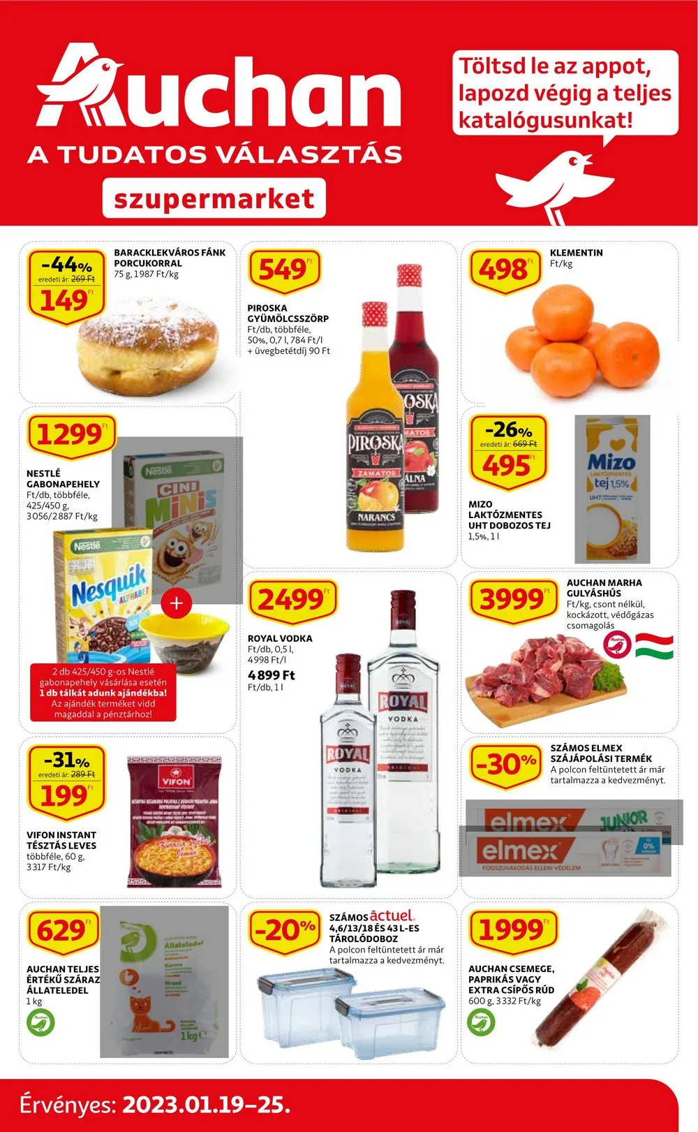 Auchan akciós újság Szupermarket 01.19–01.25