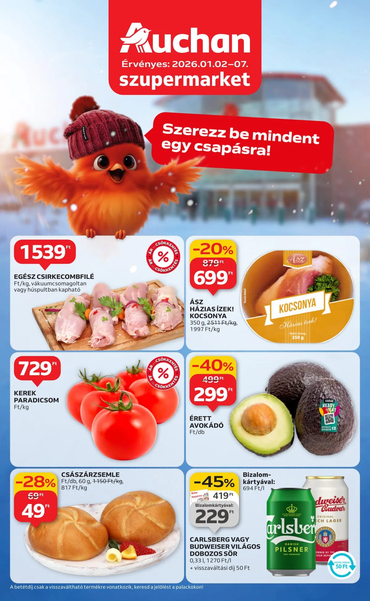 Auchan akciós újság Szupermarket 01.02–01.07