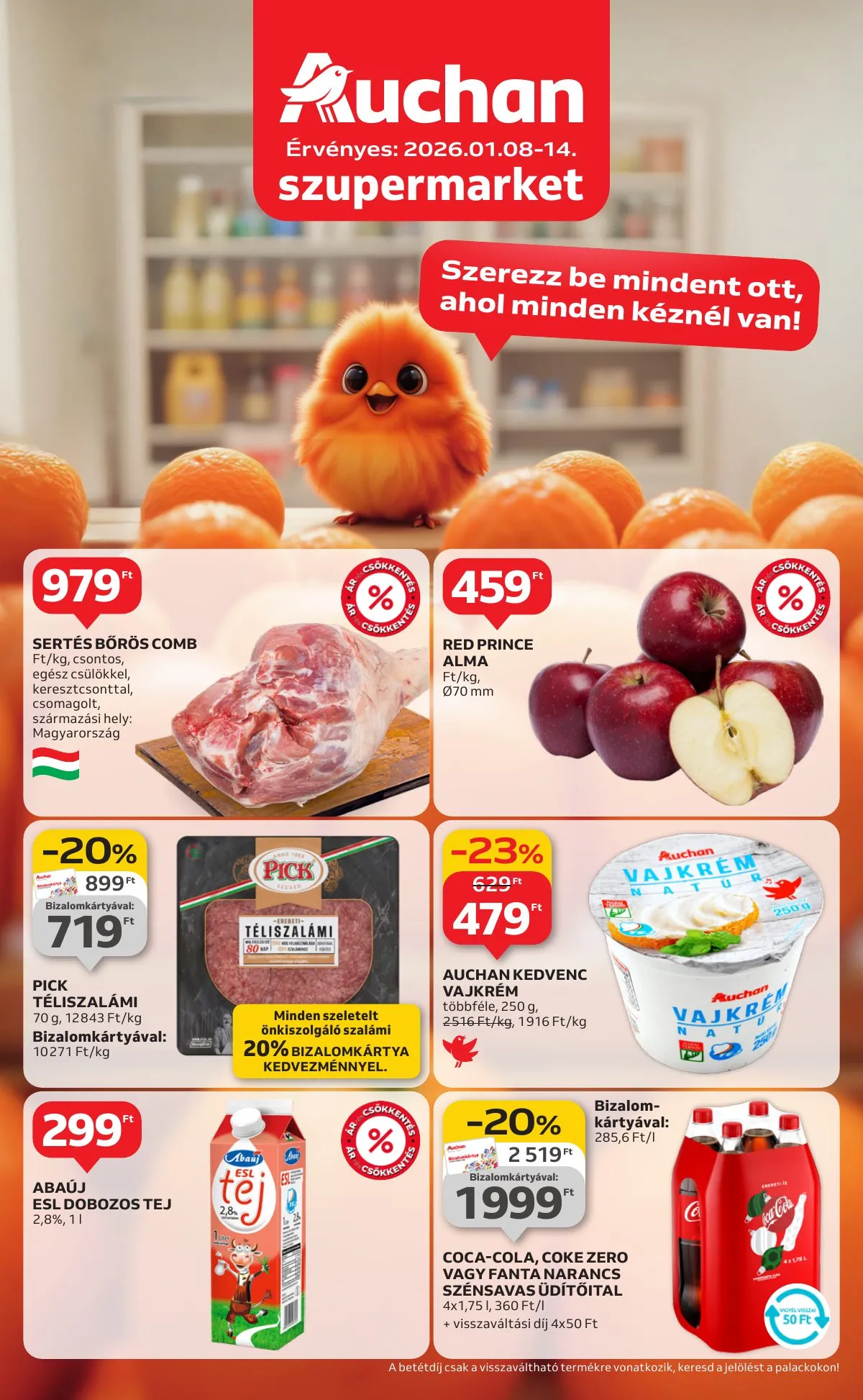 Auchan akciós újság Szupermarket 01.08–01.14
